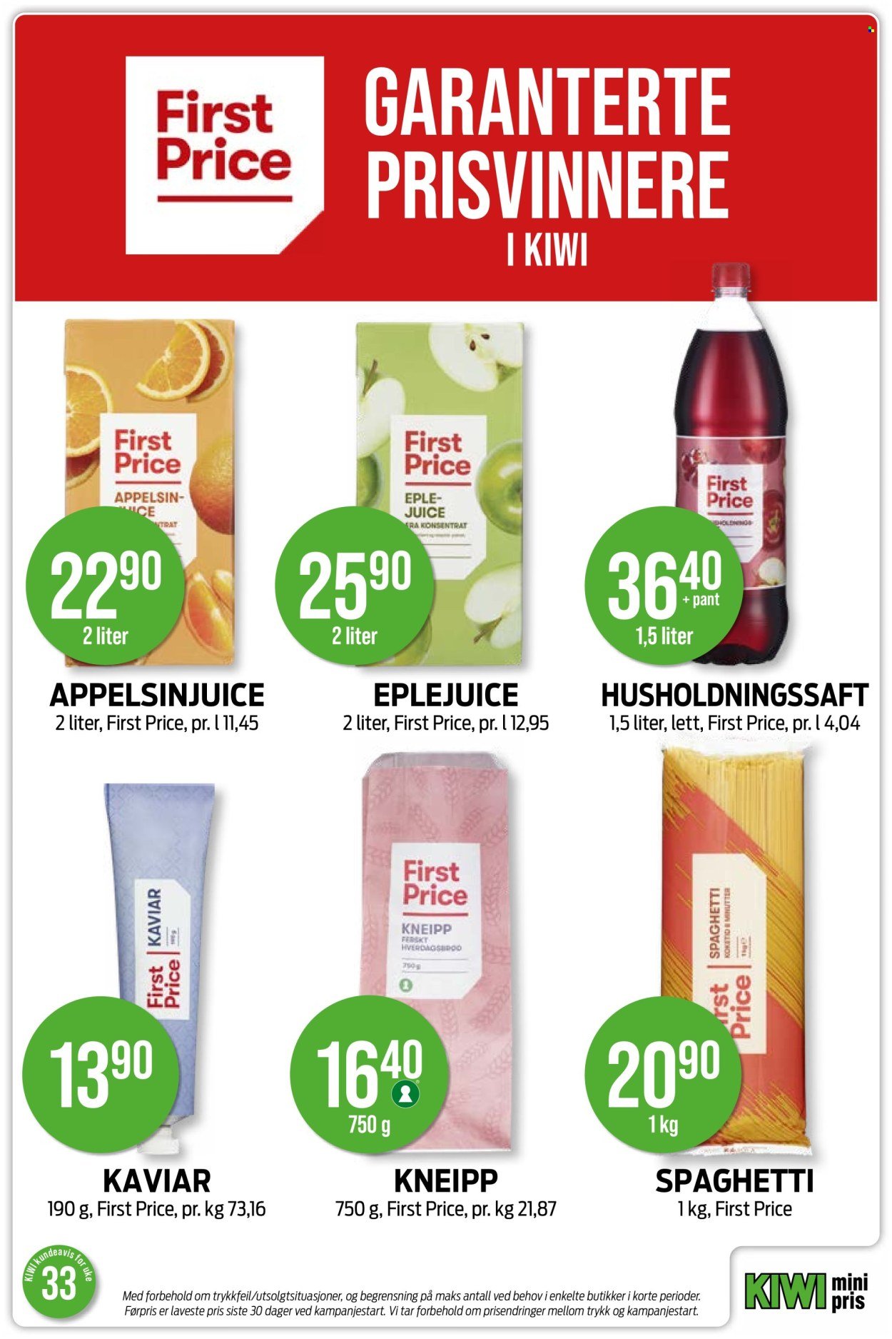 KIWI kundeavis - Fra mandag 10. august 2026