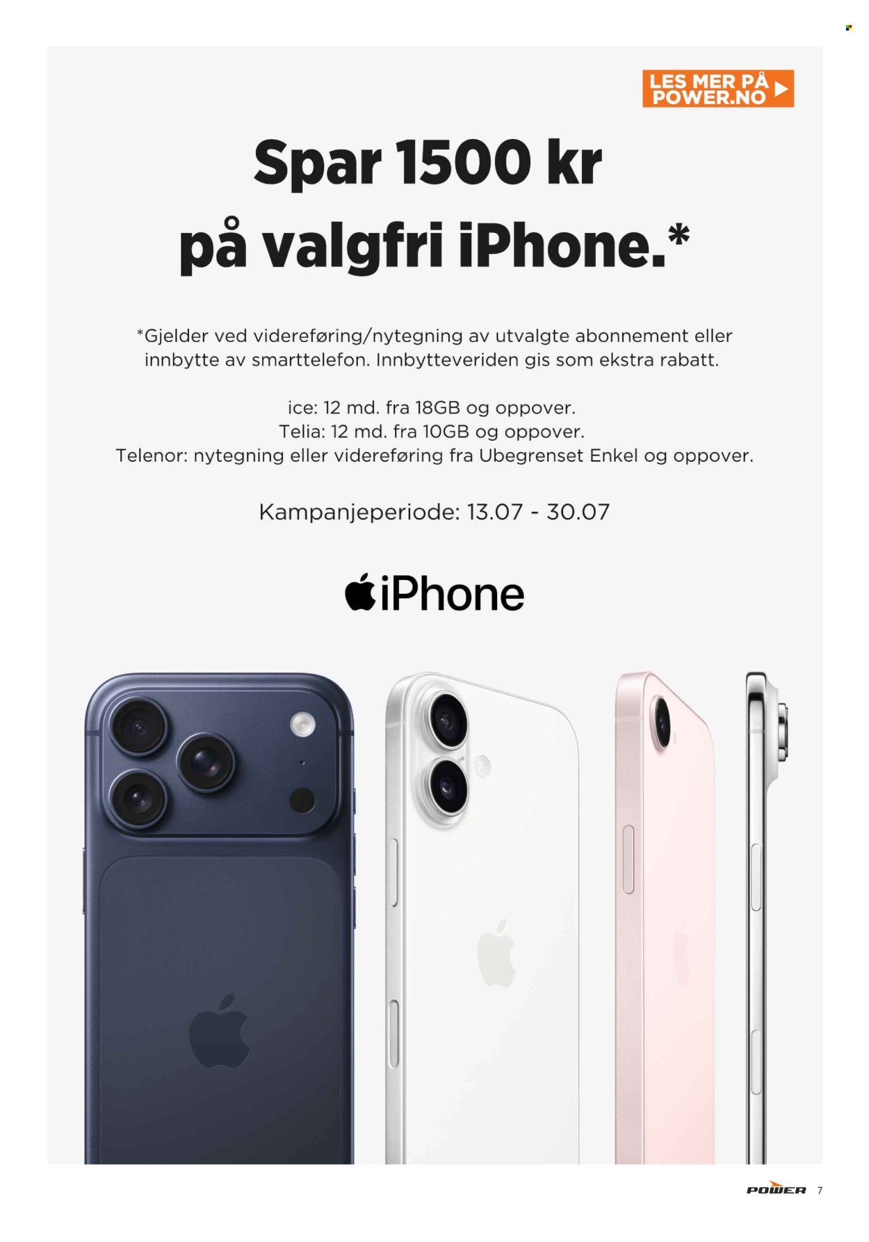 POWER kundeavis - Fra mandag 20. juli 2026