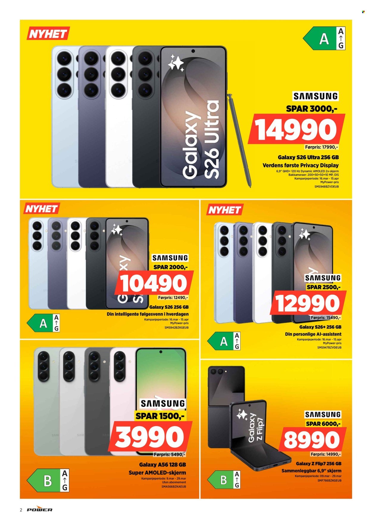 POWER kundeavis - Fra mandag 16. mars 2026 (2026-03-16 - 2026-03-22)