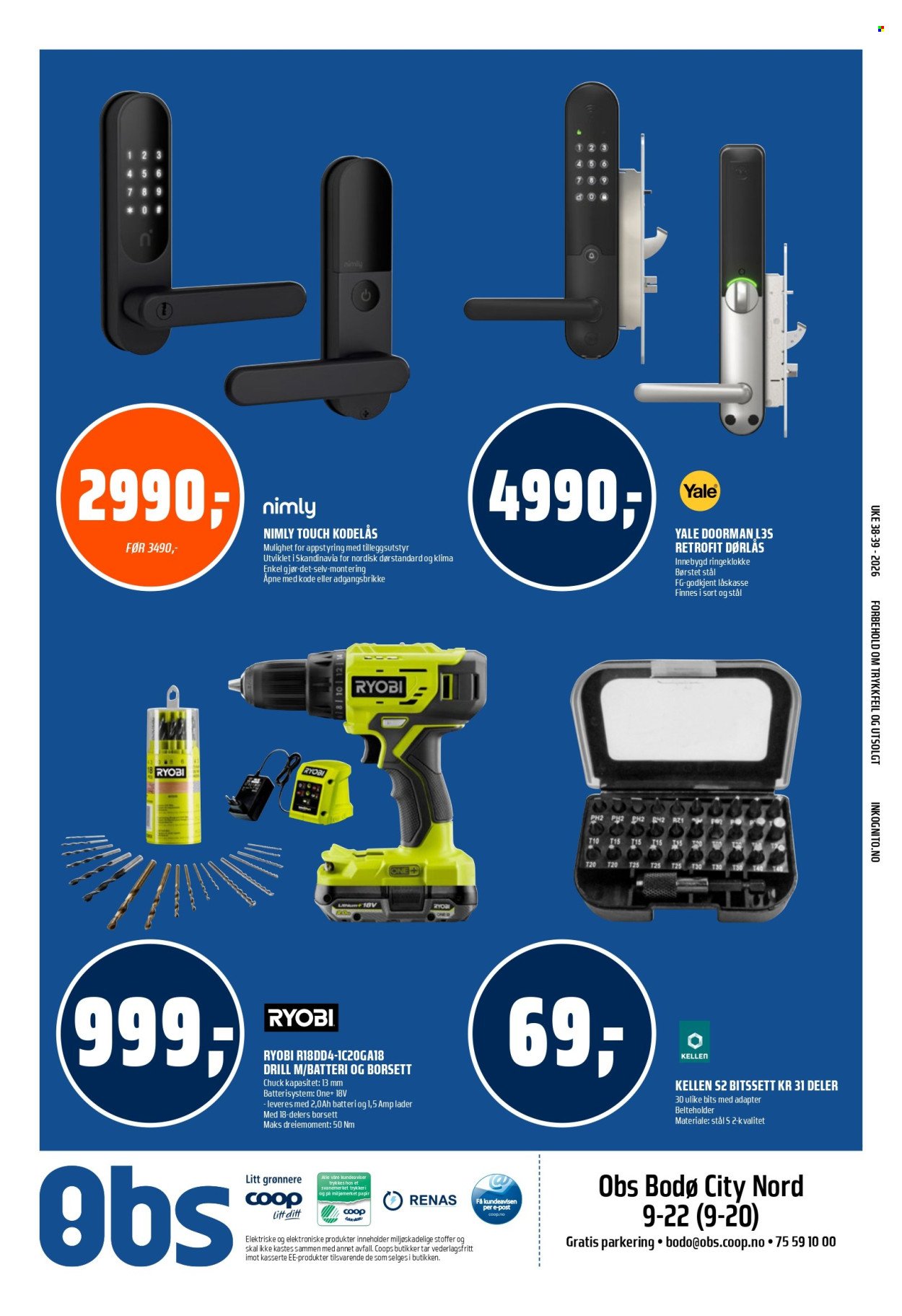 COOP OBS kundeavis - Fra søndag 13. september 2026