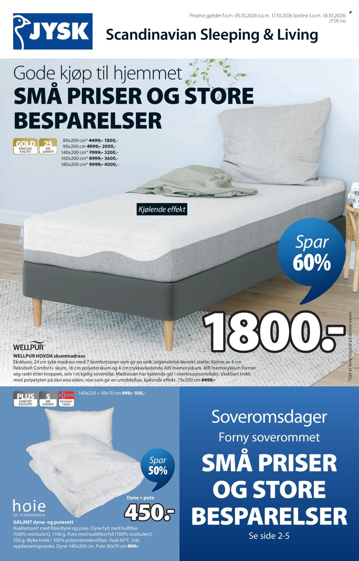 JYSK kundeavis - Fra mandag 5. oktober 2026