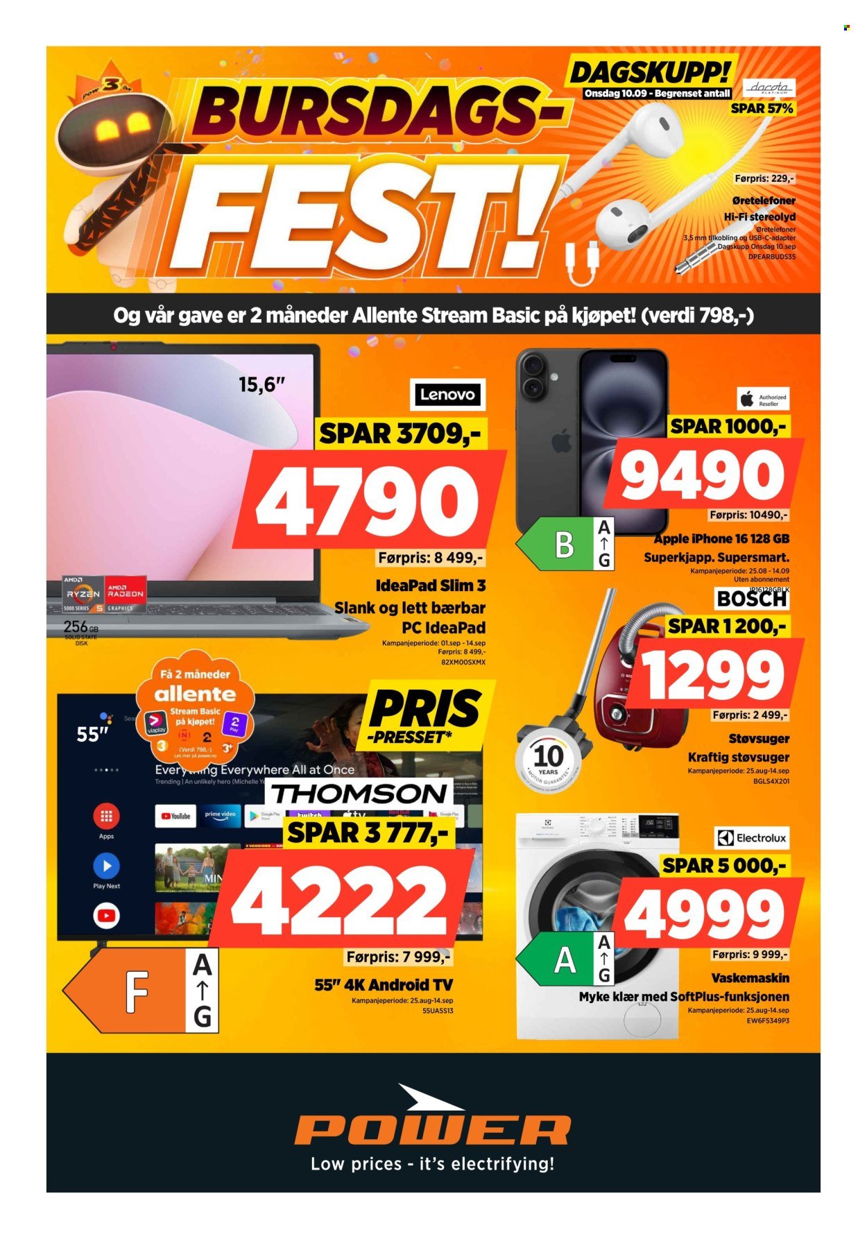 POWER kundeavis - Fra mandag 8. september 2025 (2025-09-08 - 2025-09-14)