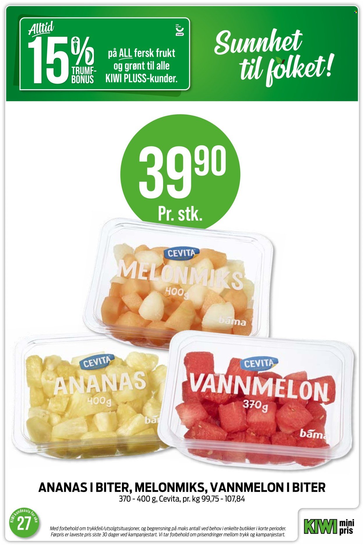 KIWI kundeavis - Fra mandag 29. juni 2026