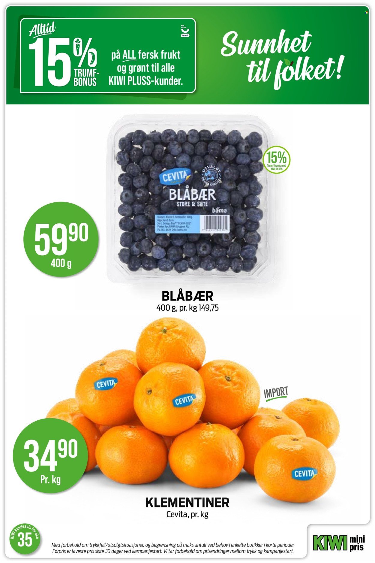KIWI kundeavis - Fra mandag 24. august 2026