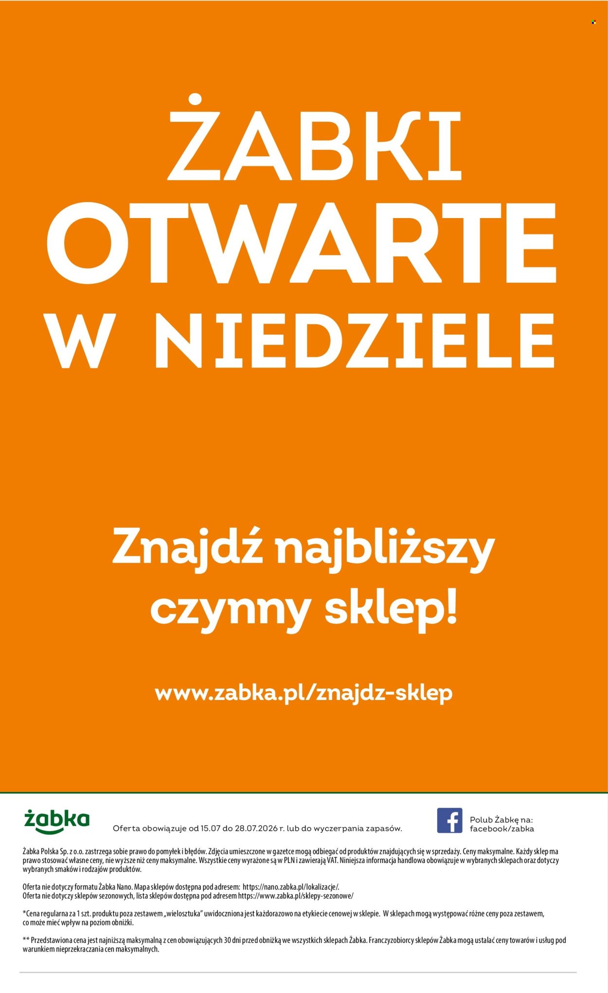 Gazetka ŻABKA - Od środy 15.07.2026