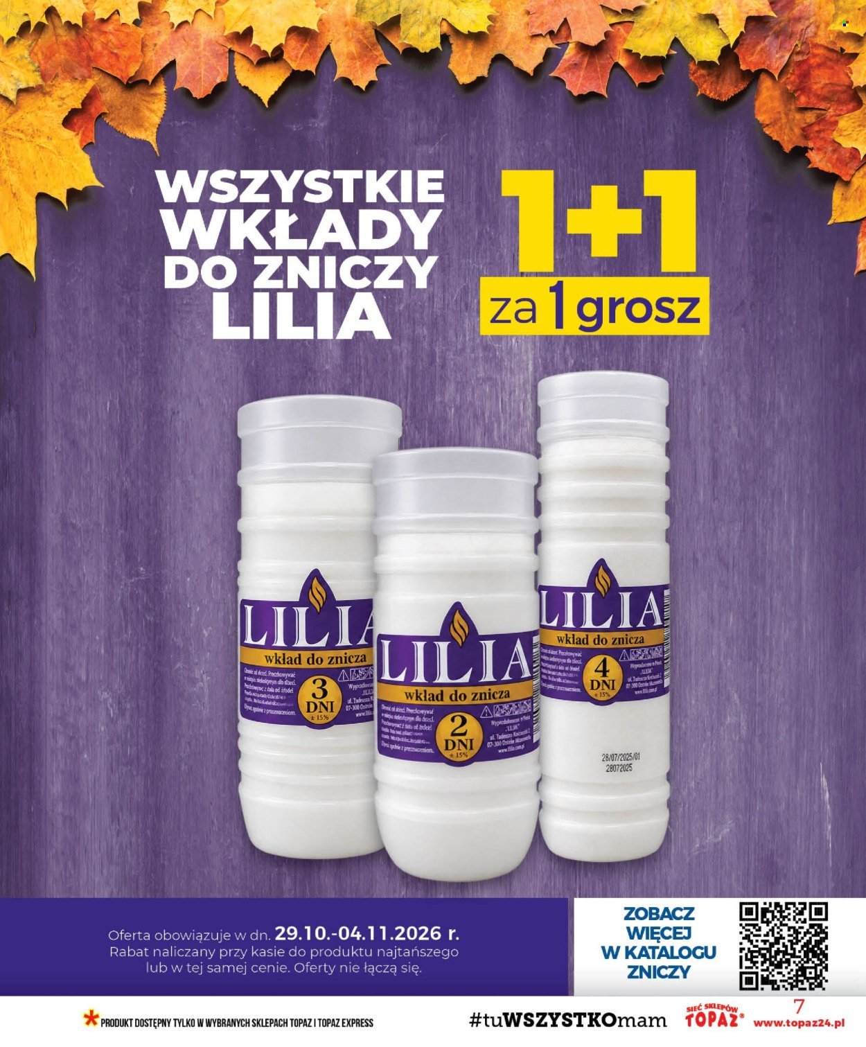 Gazetka TOPAZ - Od czwartku 29.10.2026