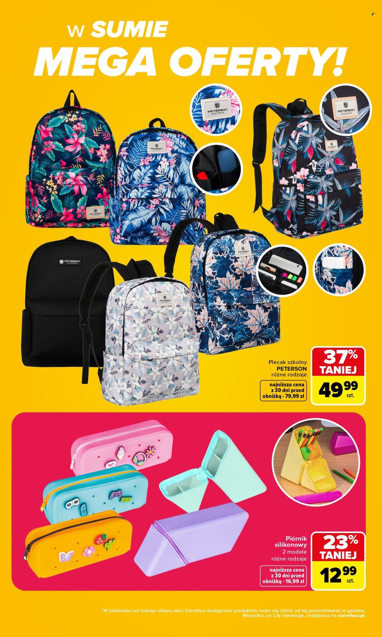 Gazetka CARREFOUR - Szkolna oferta na plecaki piórniki i worki