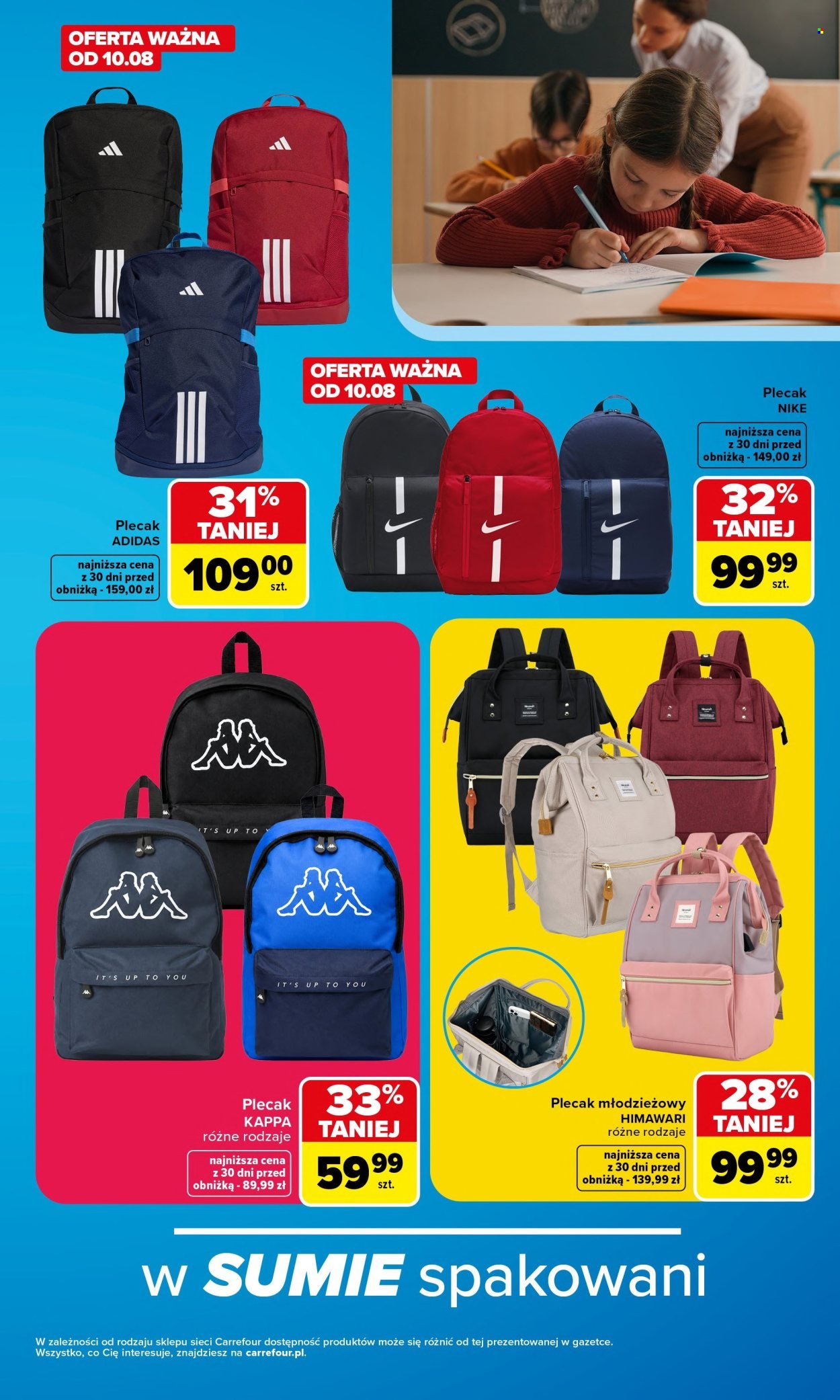 Gazetka CARREFOUR - Szkolna oferta na plecaki piórniki i worki