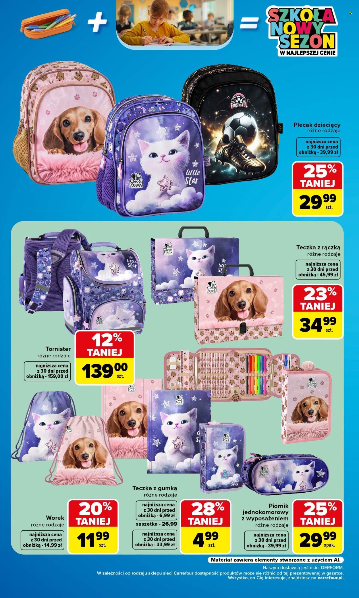 Gazetka CARREFOUR - Szkolna oferta na plecaki piórniki i worki