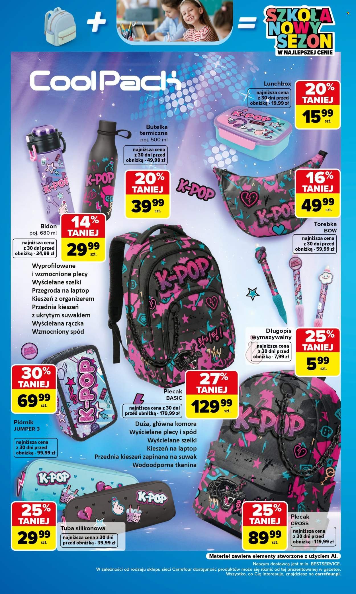 Gazetka CARREFOUR - Szkolna oferta na plecaki piórniki i worki