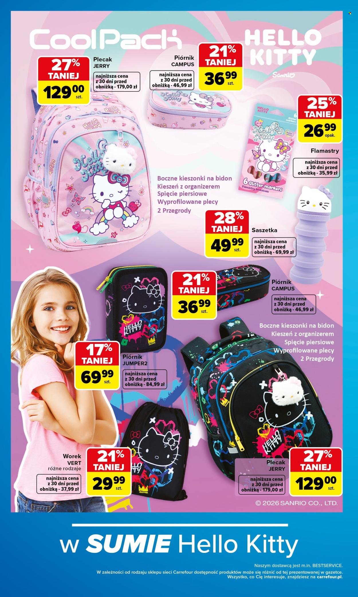 Gazetka CARREFOUR - Szkolna oferta na plecaki piórniki i worki