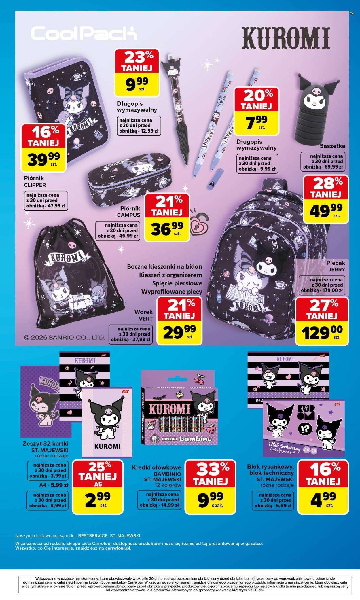 Gazetka CARREFOUR - Szkolna oferta na plecaki piórniki i worki