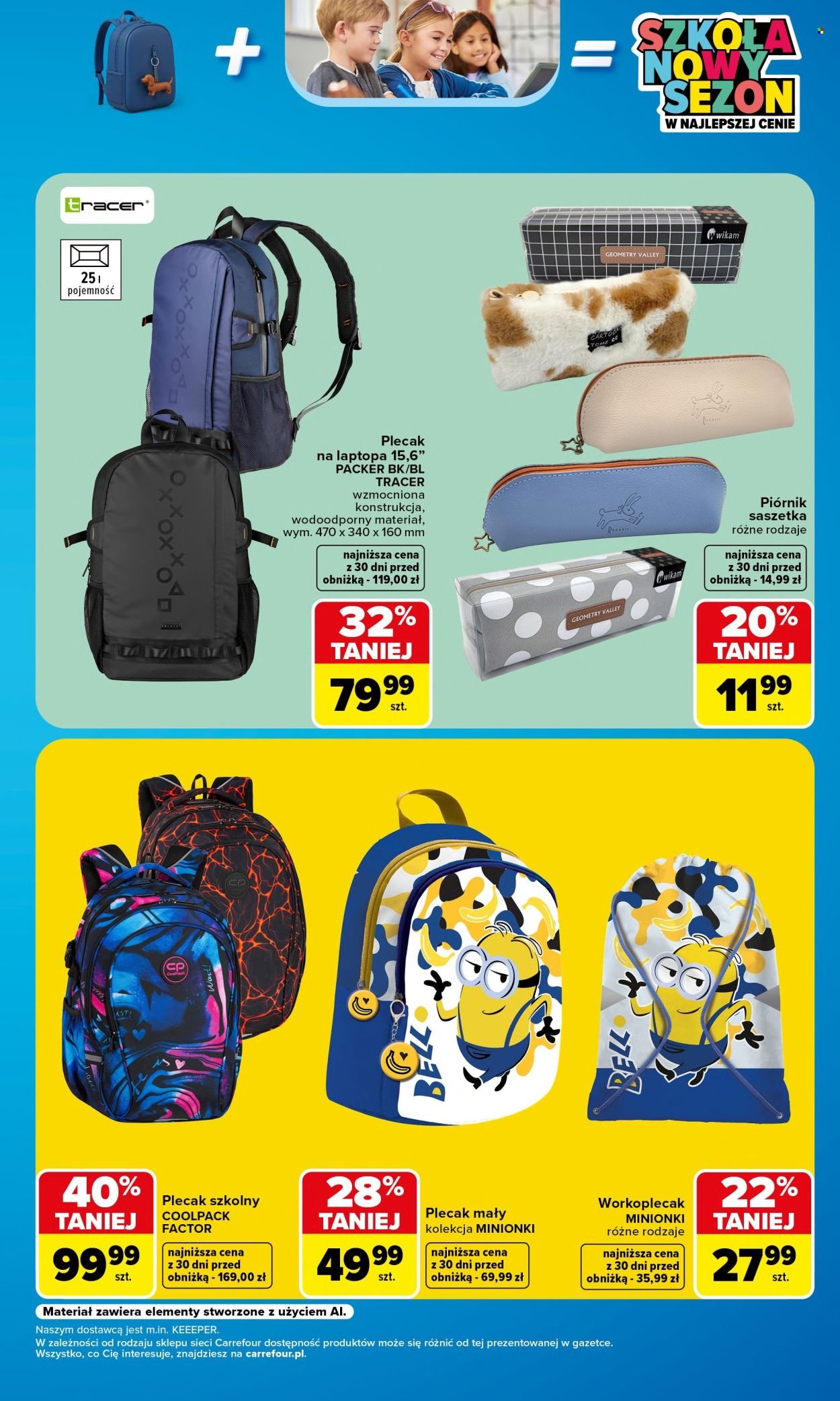 Gazetka CARREFOUR - Szkolna oferta na plecaki piórniki i worki