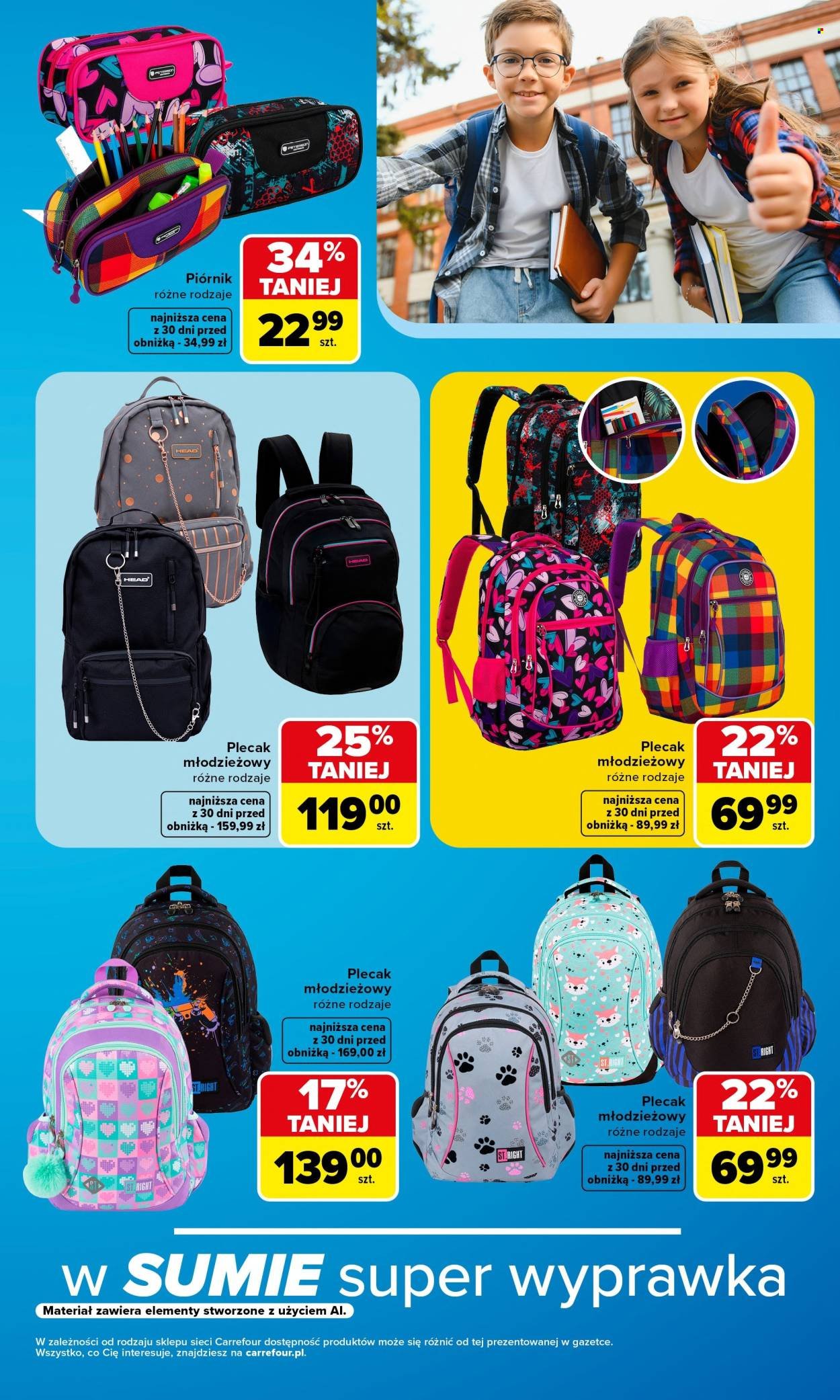 Gazetka CARREFOUR - Szkolna oferta na plecaki piórniki i worki