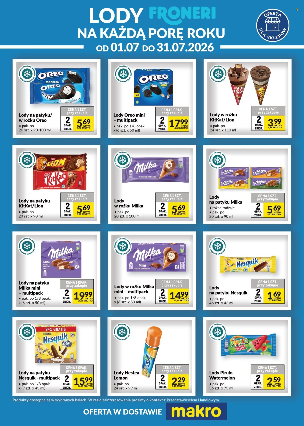 Gazetka MAKRO - Ulotka Lody Froneri