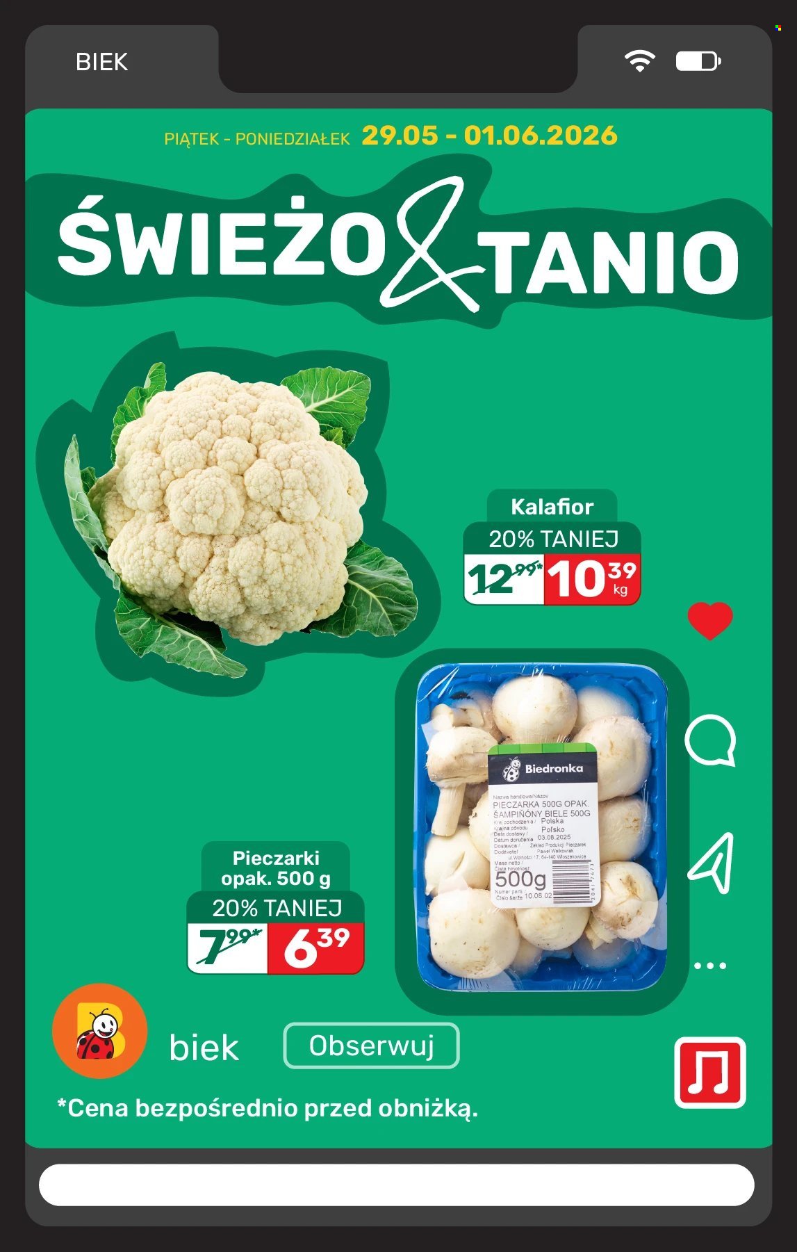 Gazetka BIEDRONKA - Kiek