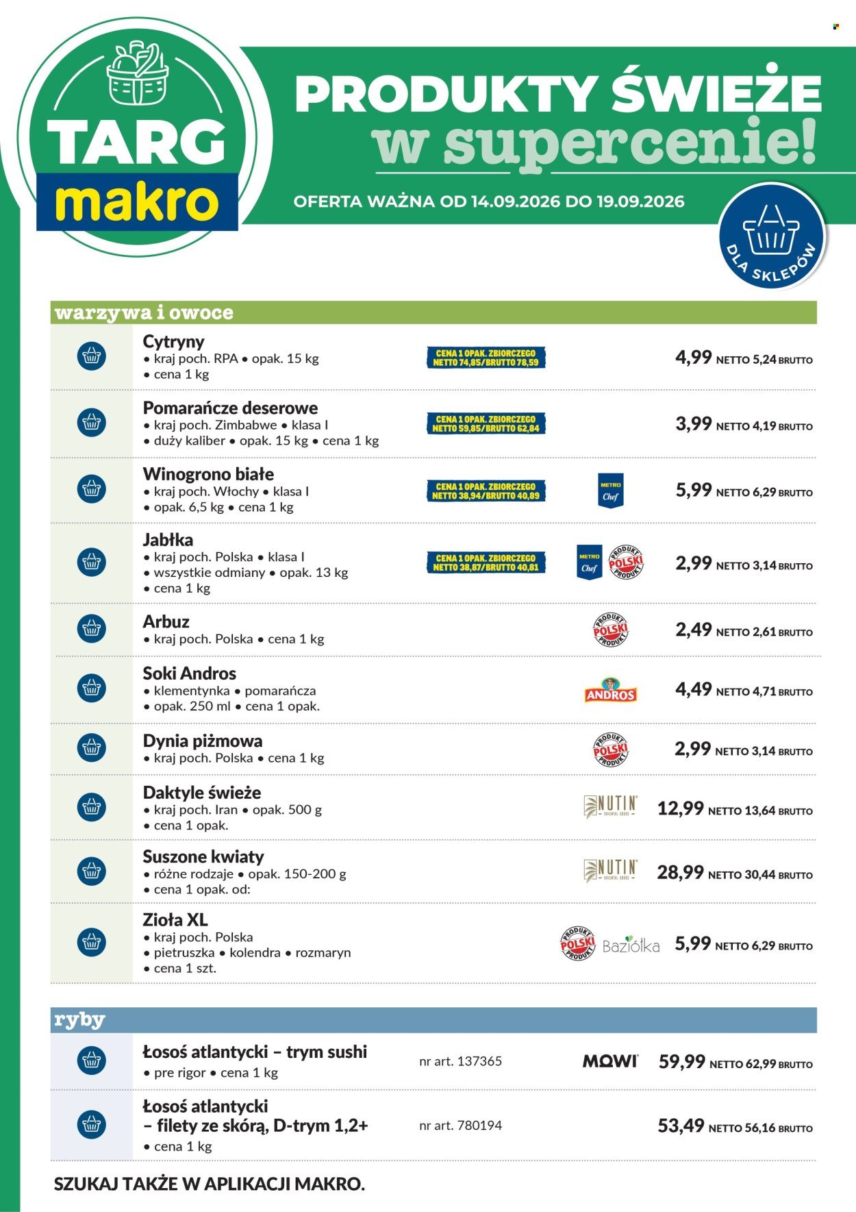 Gazetka MAKRO - Targ MAKRO - oferta świeża w super cenach!