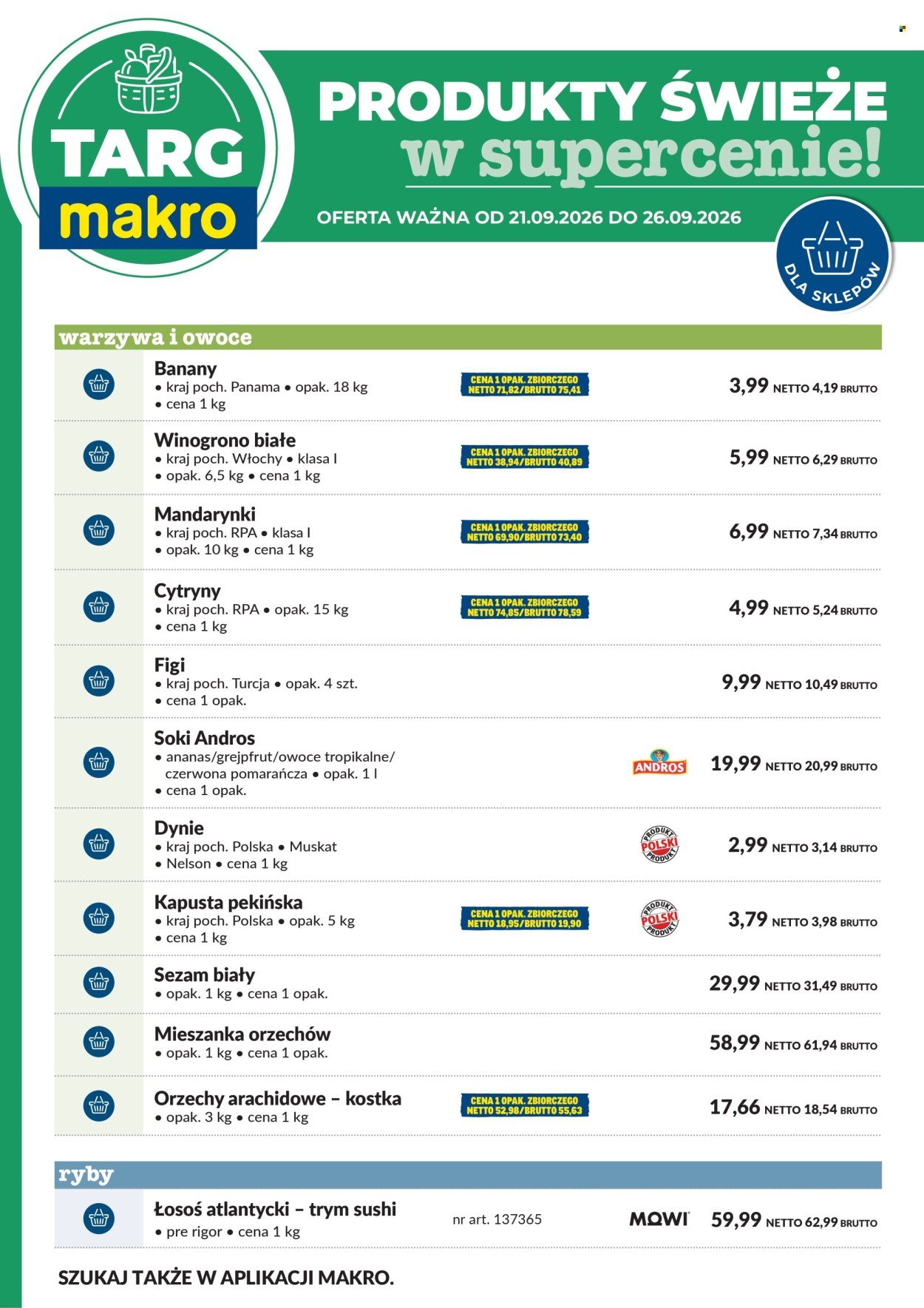 Gazetka MAKRO - Targ MAKRO - oferta świeża w super cenach!