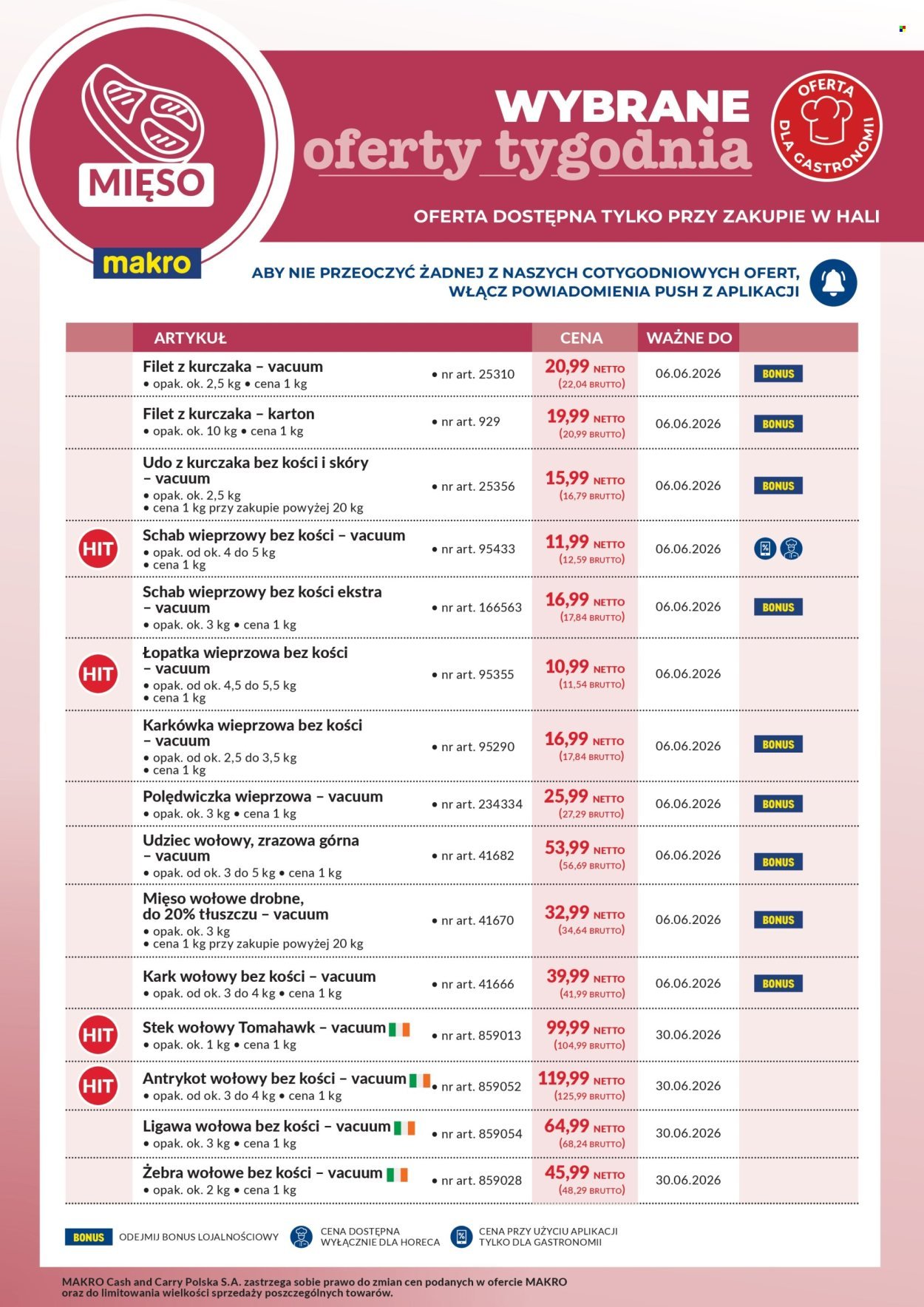Gazetka MAKRO - Ulotka mięso - wybrane oferty tygodnia