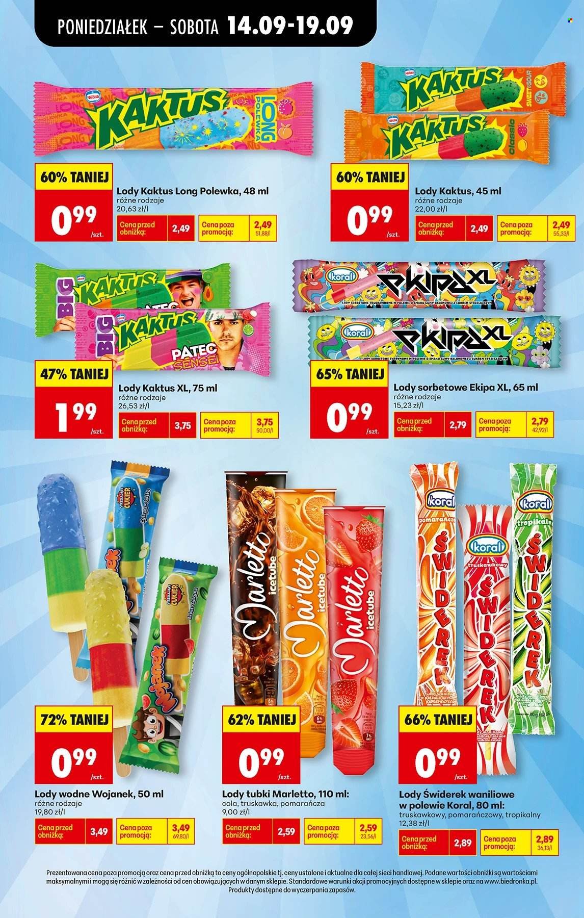 Gazetka BIEDRONKA - Wielka wyprzedaż lodów