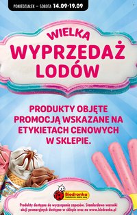 Gazetka BIEDRONKA - Wielka wyprzedaż lodów