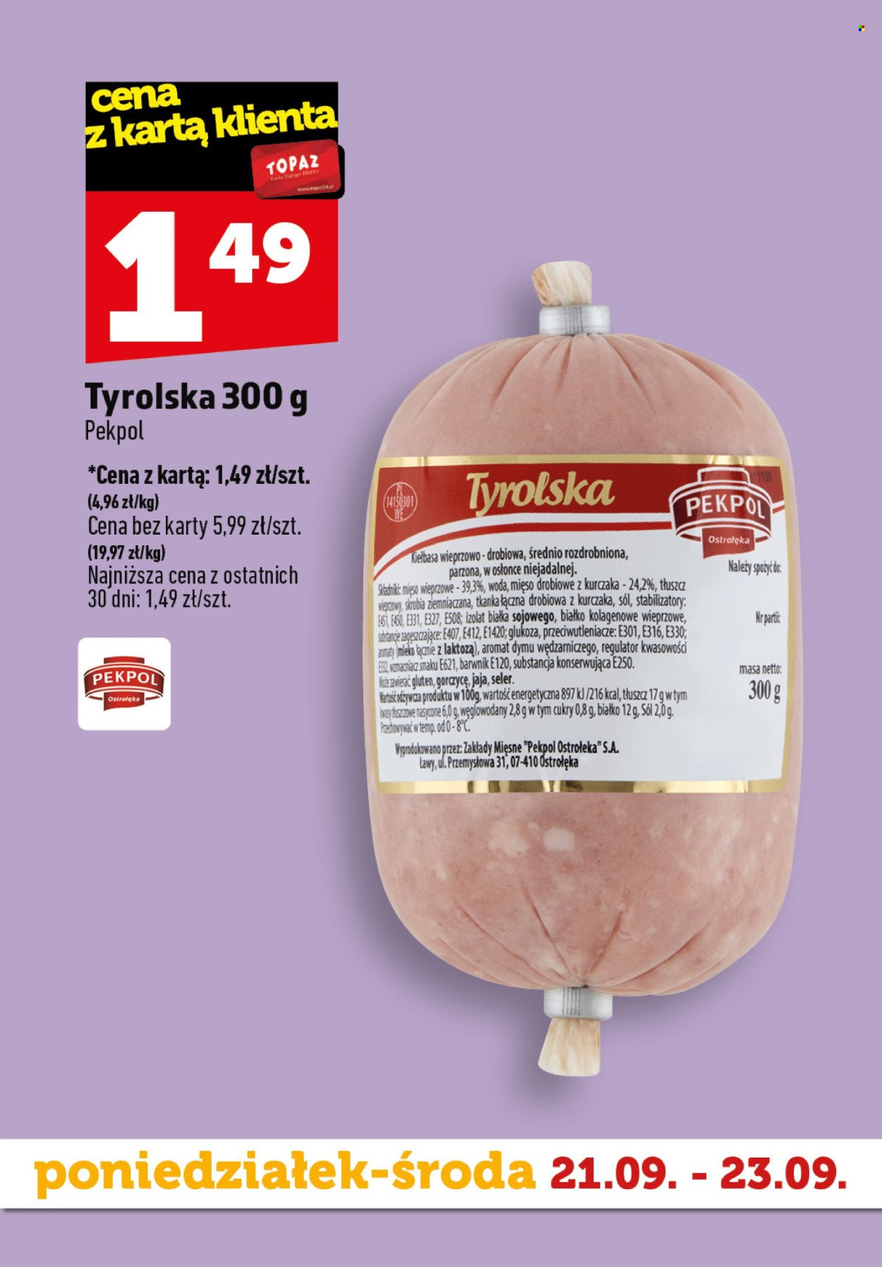 Gazetka TOPAZ - Od poniedziałku 21.09.2026