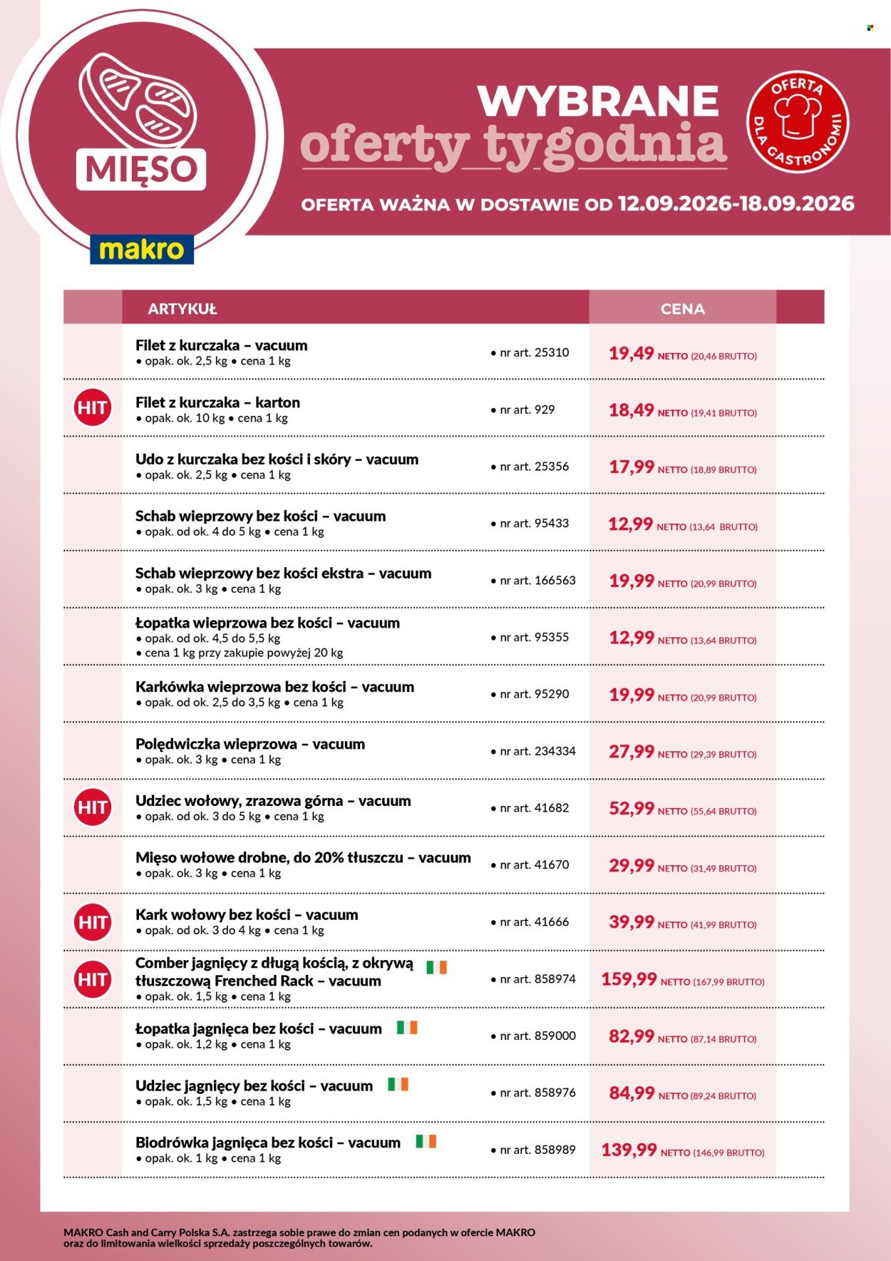 Gazetka MAKRO - Ulotka mięso - wybrane oferty tygodnia