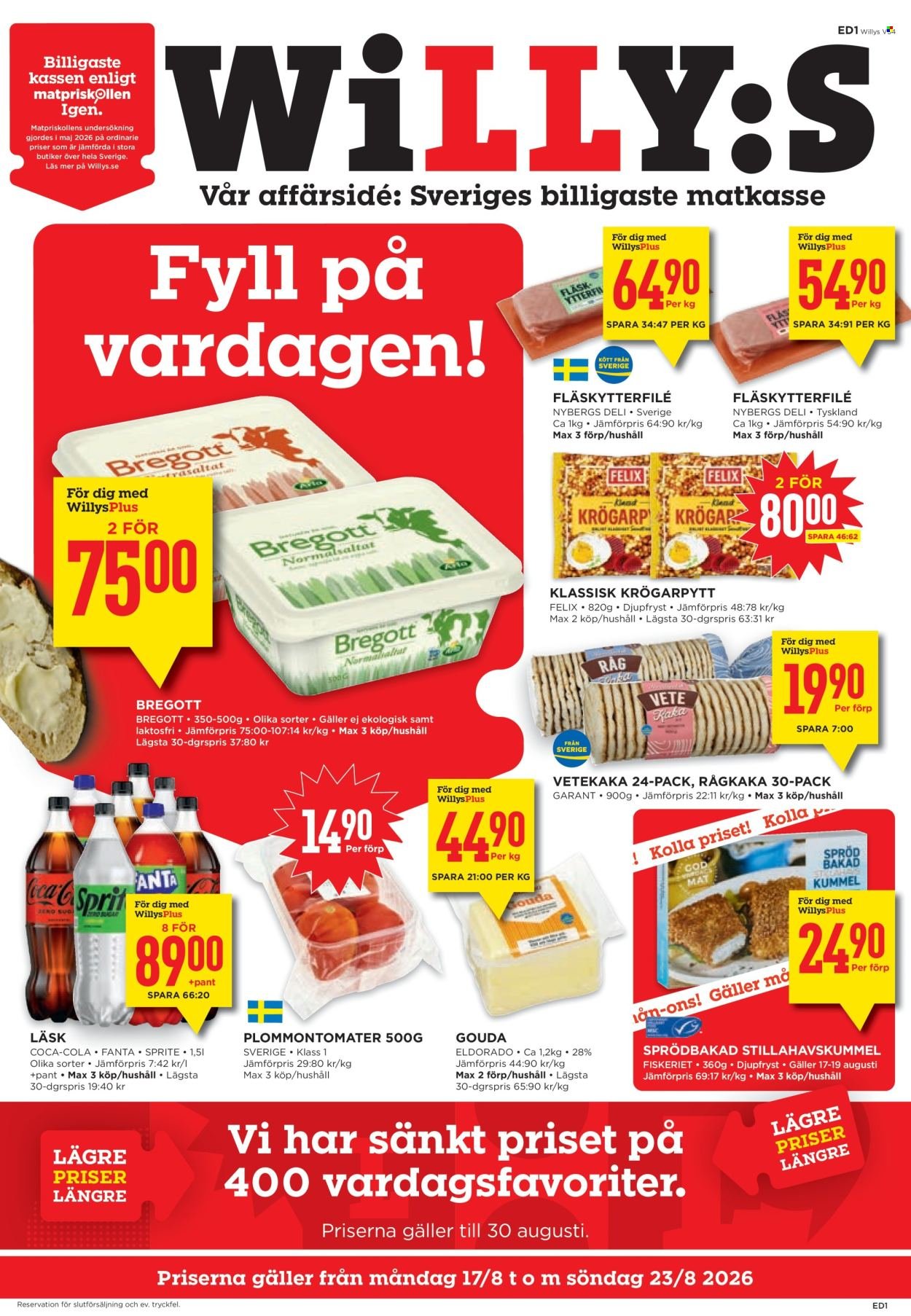 WILLYS reklamblad - T.o.m. måndag 17/08 2026