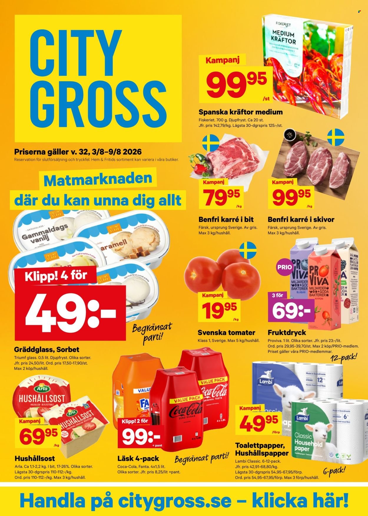 CITY GROSS reklamblad - T.o.m. måndag 03/08 2026