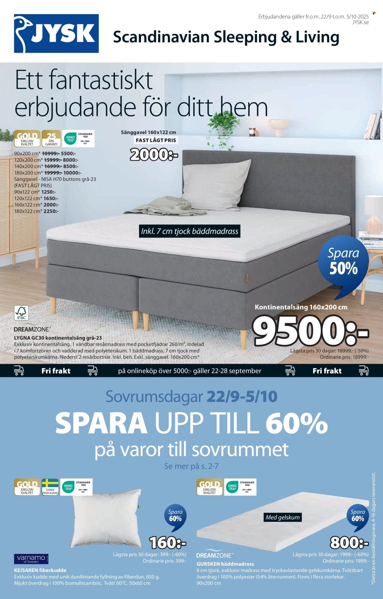 JYSK reklamblad - Veckans erbjudanden (2025-09-22 - 2025-10-05)