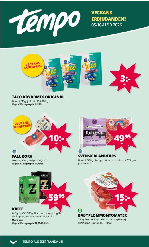 TEMPO reklamblad - T.o.m. måndag 05/10 2026