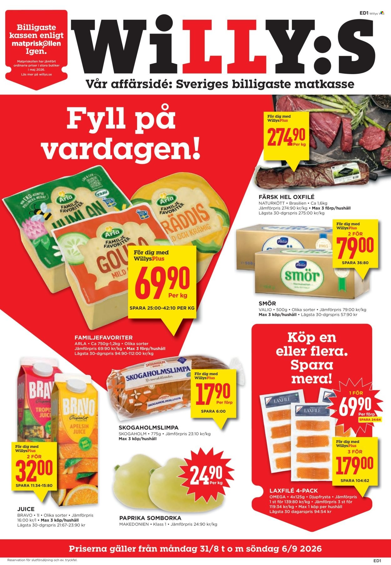 WILLYS reklamblad - T.o.m. måndag 31/08 2026