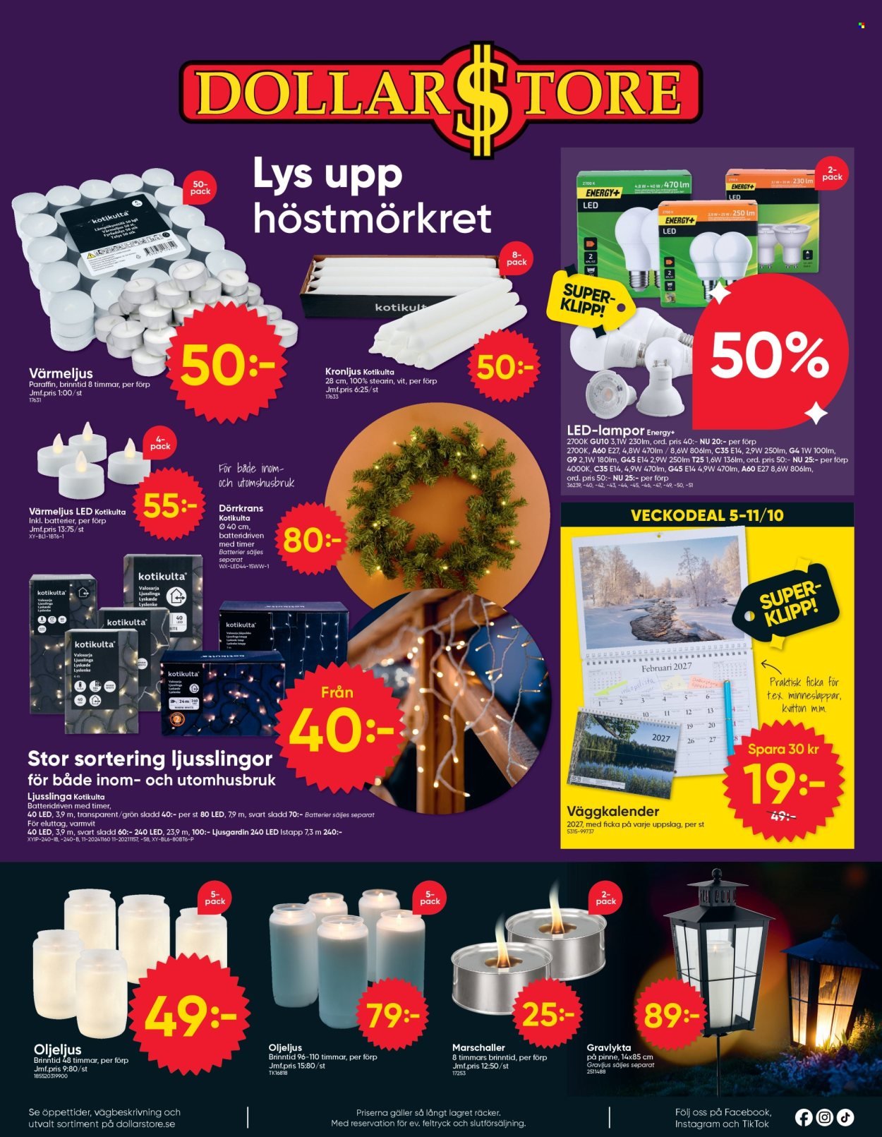 DOLLARSTORE reklamblad - T.o.m. måndag 05/10 2026