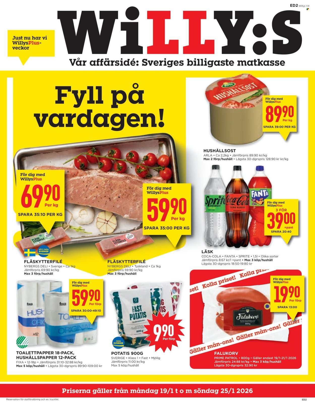 WILLYS reklamblad - T.o.m. måndag 19/01 2026