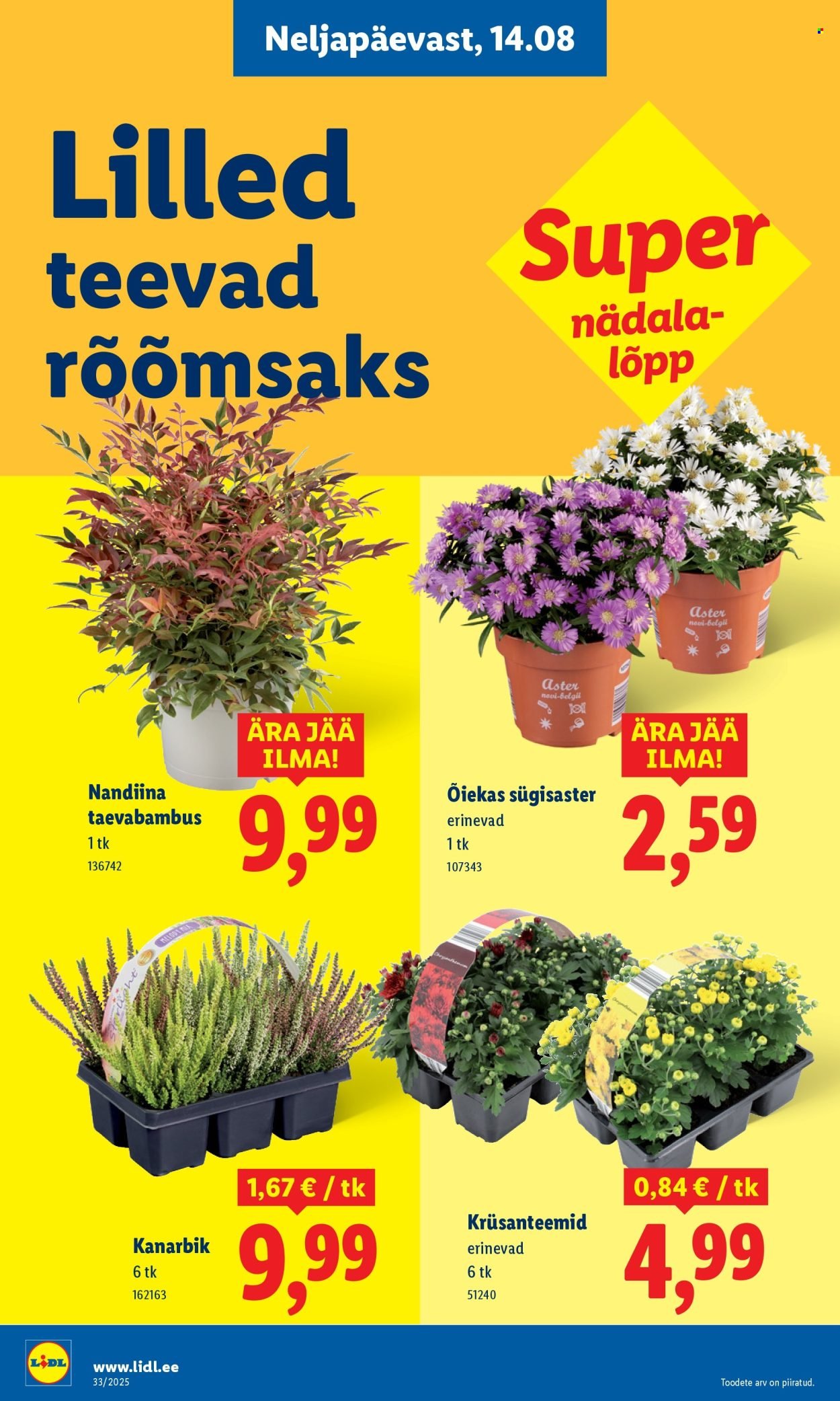 LIDL katalog - Nädalalõpu pakkumised (2025-08-14 - 2025-08-17)