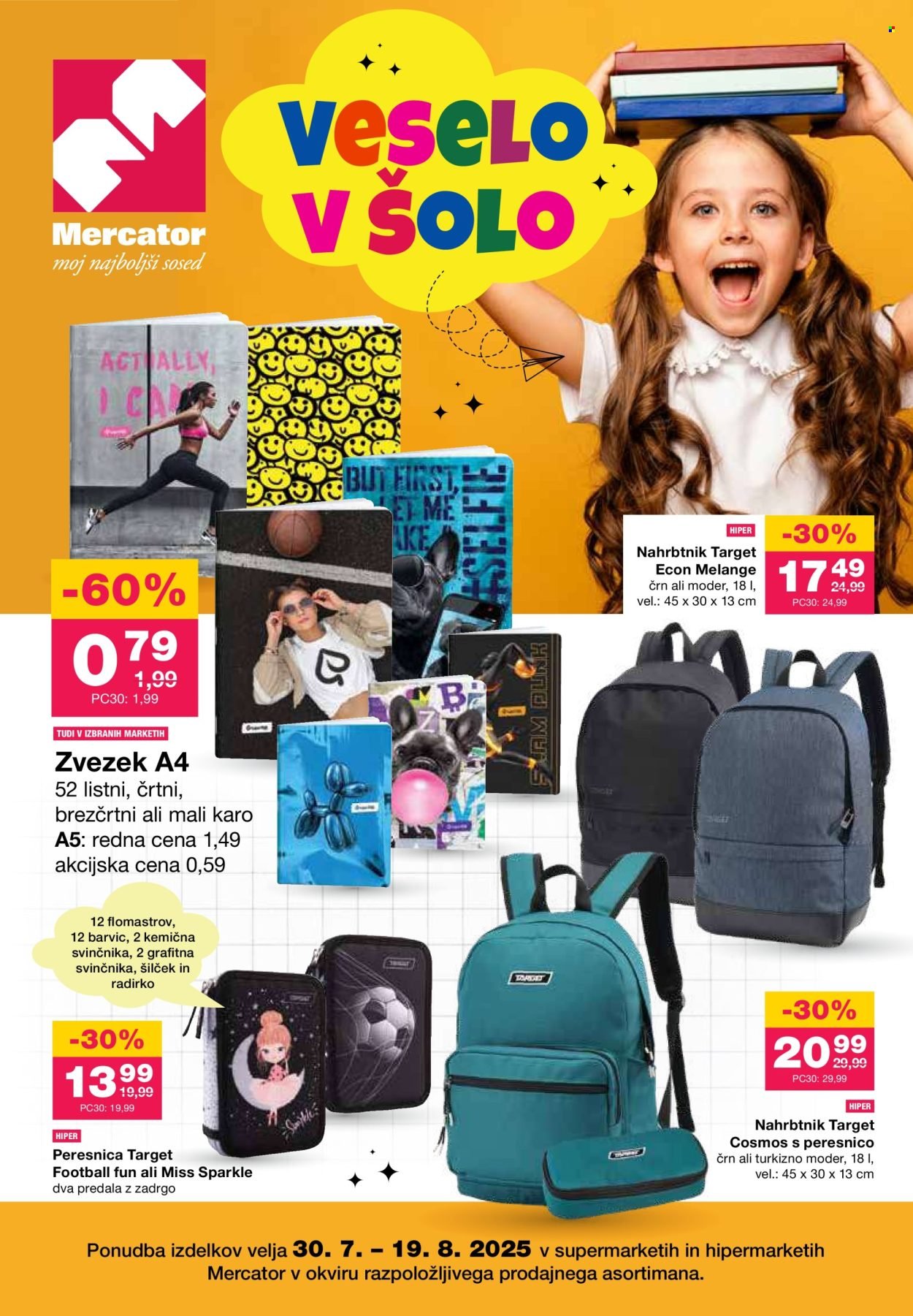 MERCATOR katalog - Veselo v šolo (2025-07-30 - 2025-08-19)