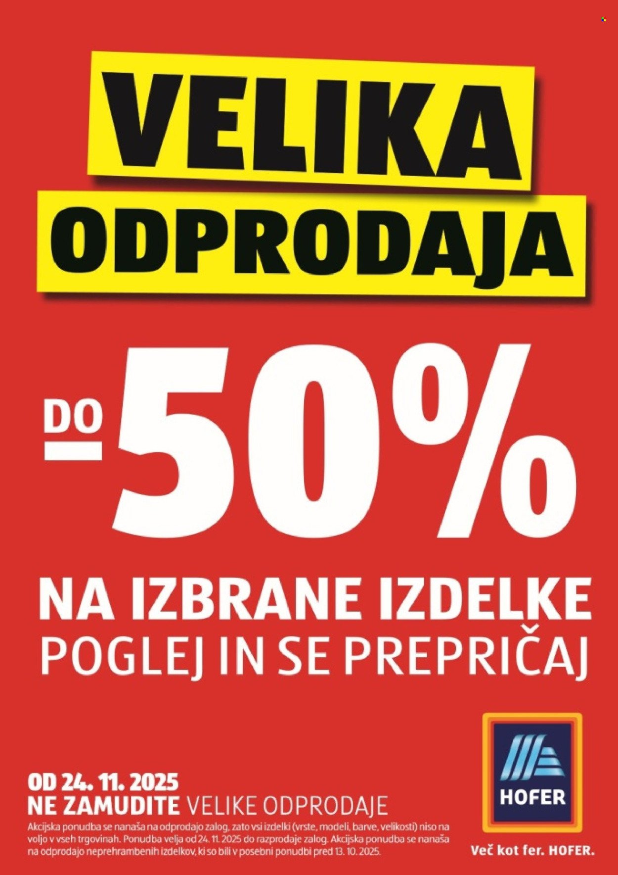 HOFER katalog - Od četrtka, 20. 11. 2025 (2025-11-20 - 2025-11-27)