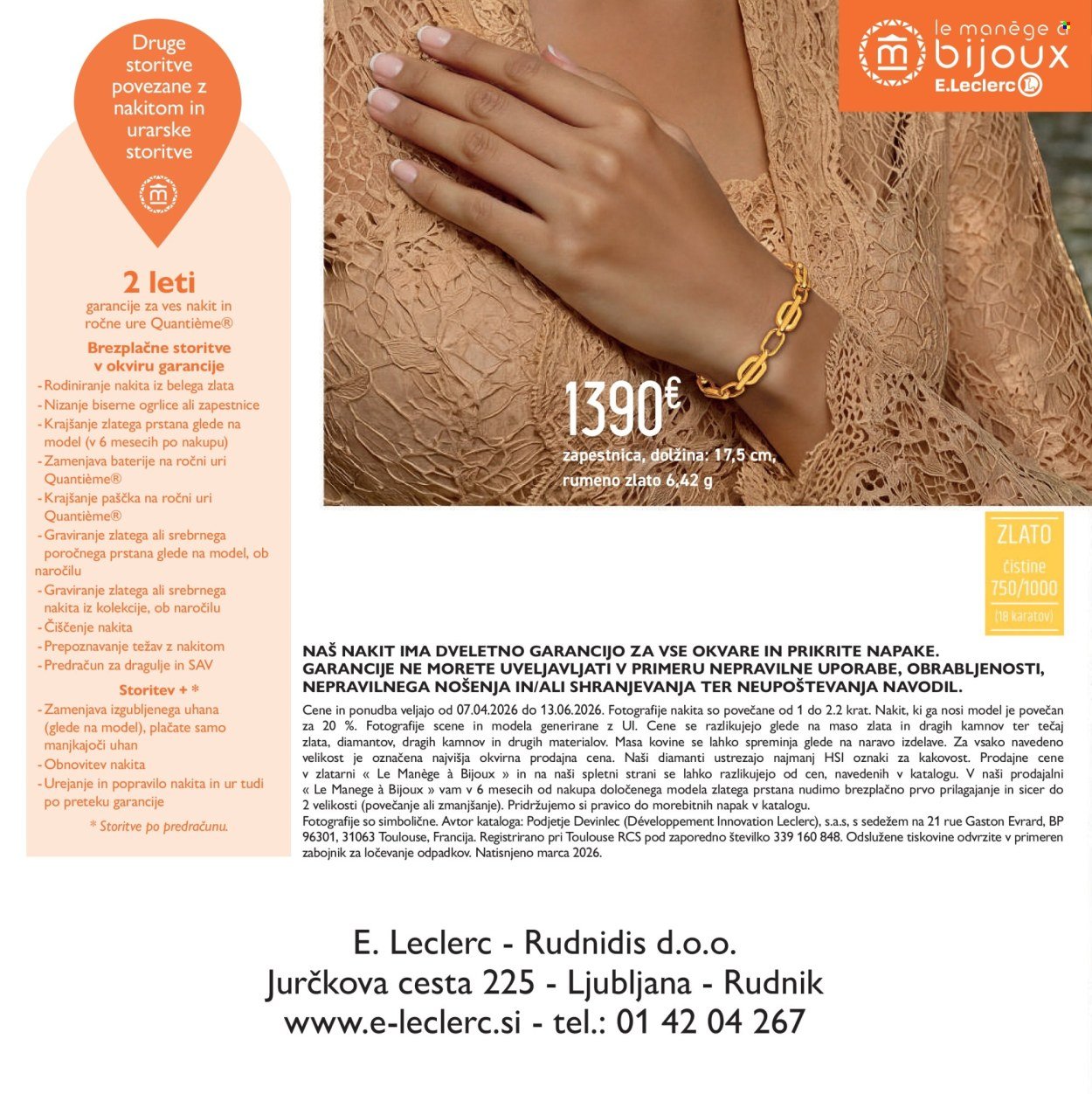E.LECLERC katalog - Katalog Zlatarna  Ljubljana (2026-04-07 - 2026-06-13)