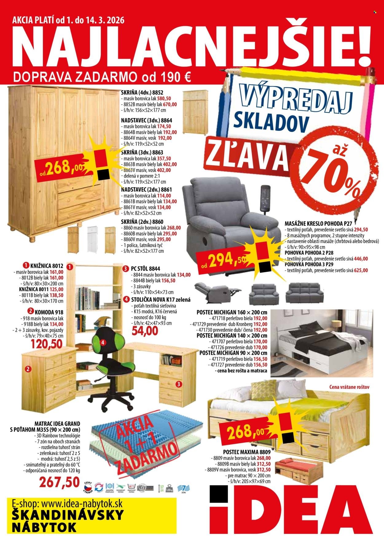 IDEA NÁBYTOK leták - Od nedele 1.3.2026 (2026-03-01 - 2026-03-14) | 1