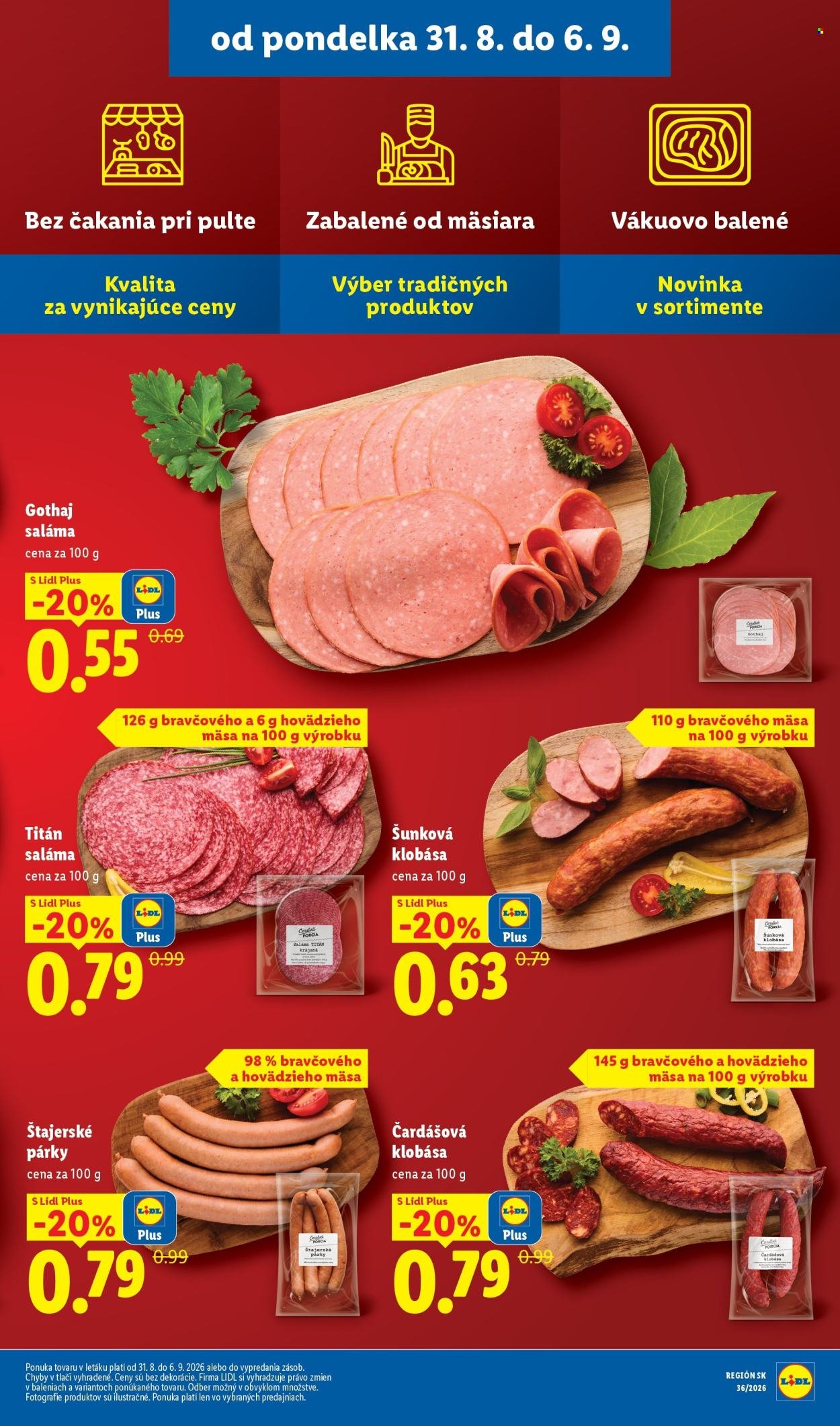 LIDL leták - Od pondelka 31.8.2026
