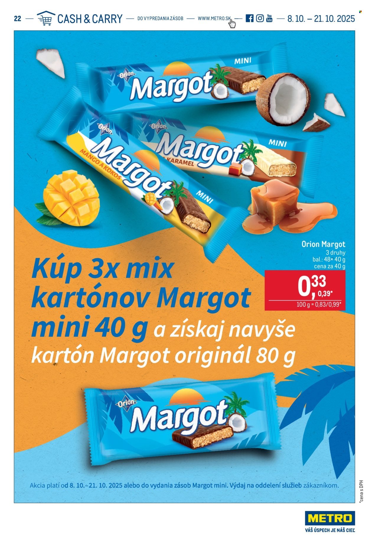 METRO leták - Kúp 3 kartóny Margot a získaj ďalší zadarmo (2025-10-08 - 2025-10-21) | 1