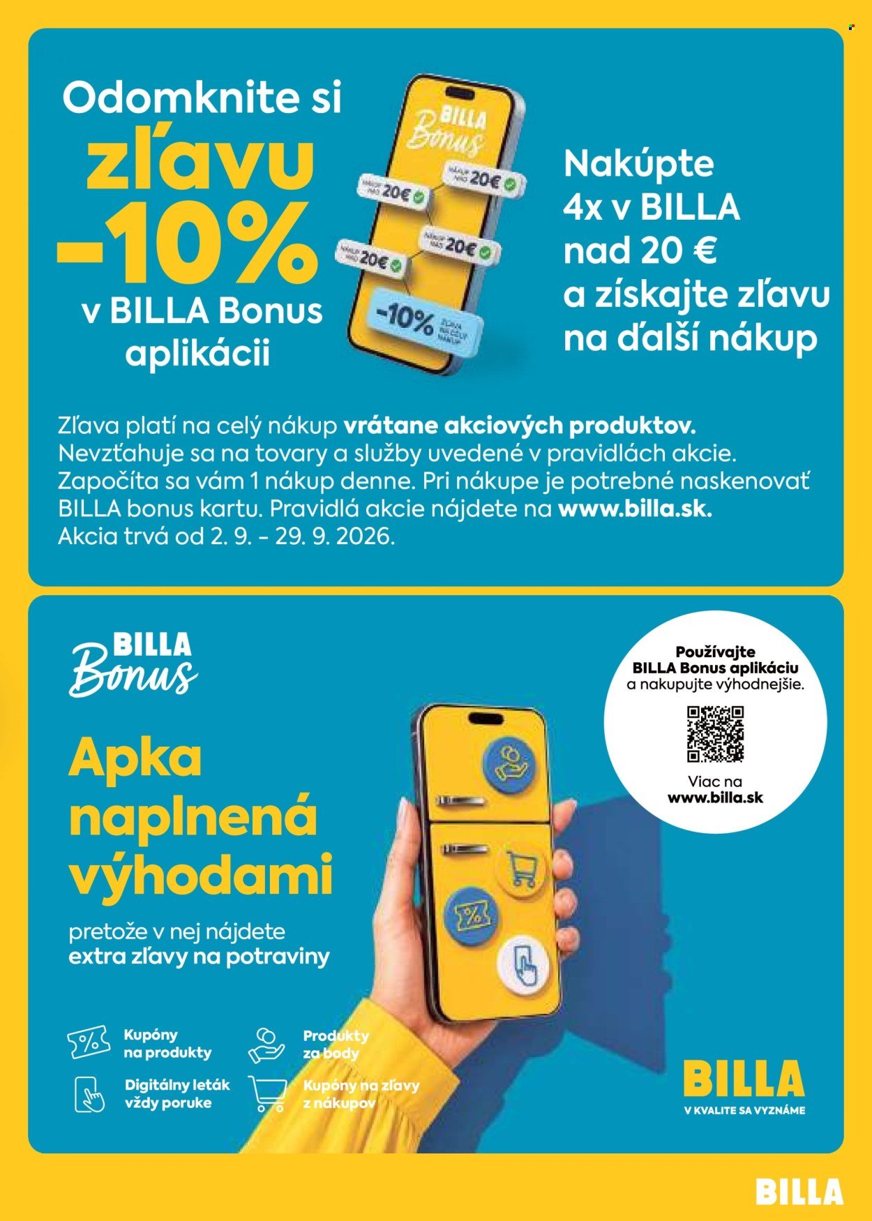 BILLA leták - Od stredy 9.9.2026