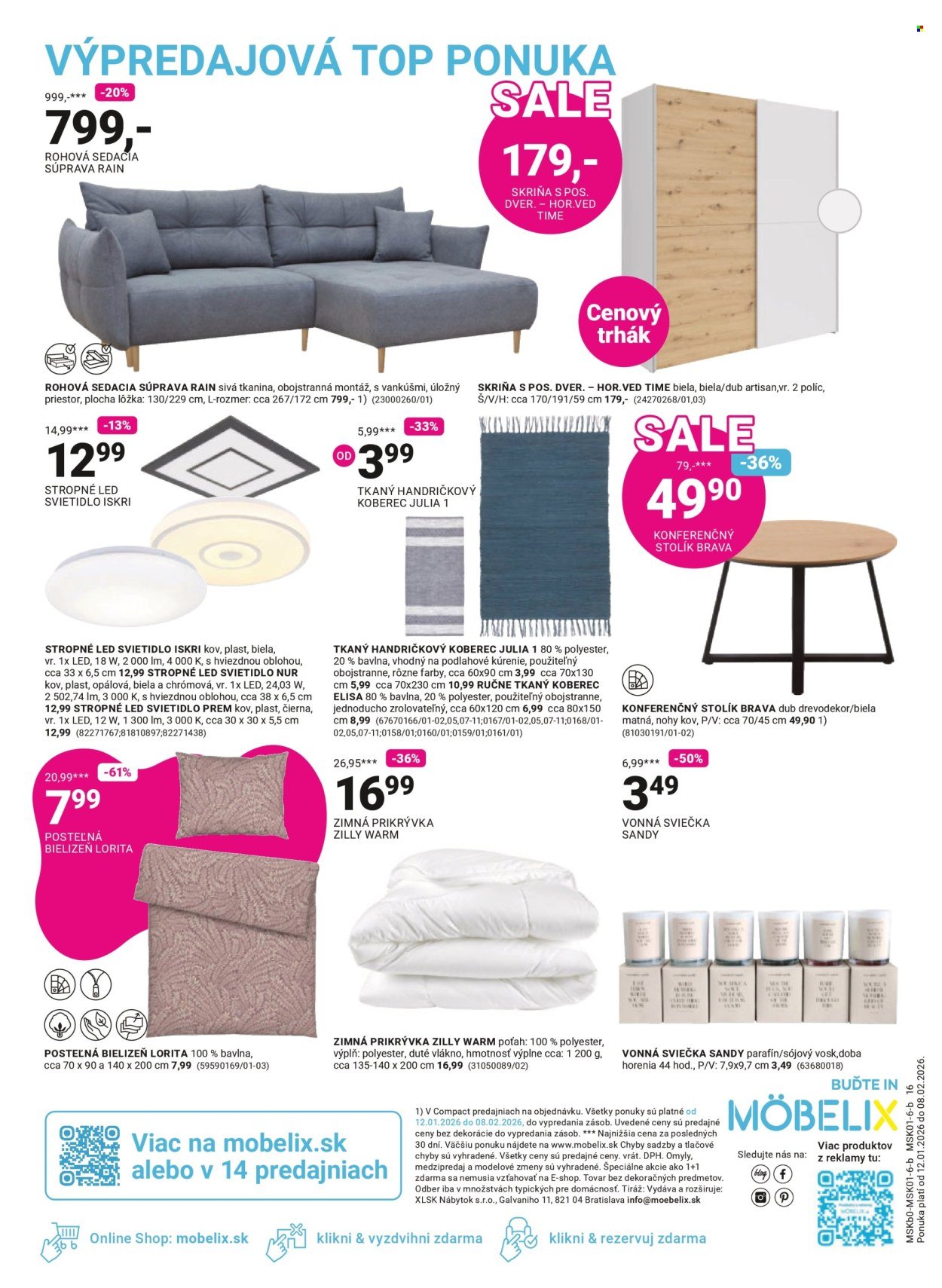 MÖBELIX leták - Veľký zimný výpredaj -30% na 1 produkt (2026-01-12 - 2026-02-08) | 16