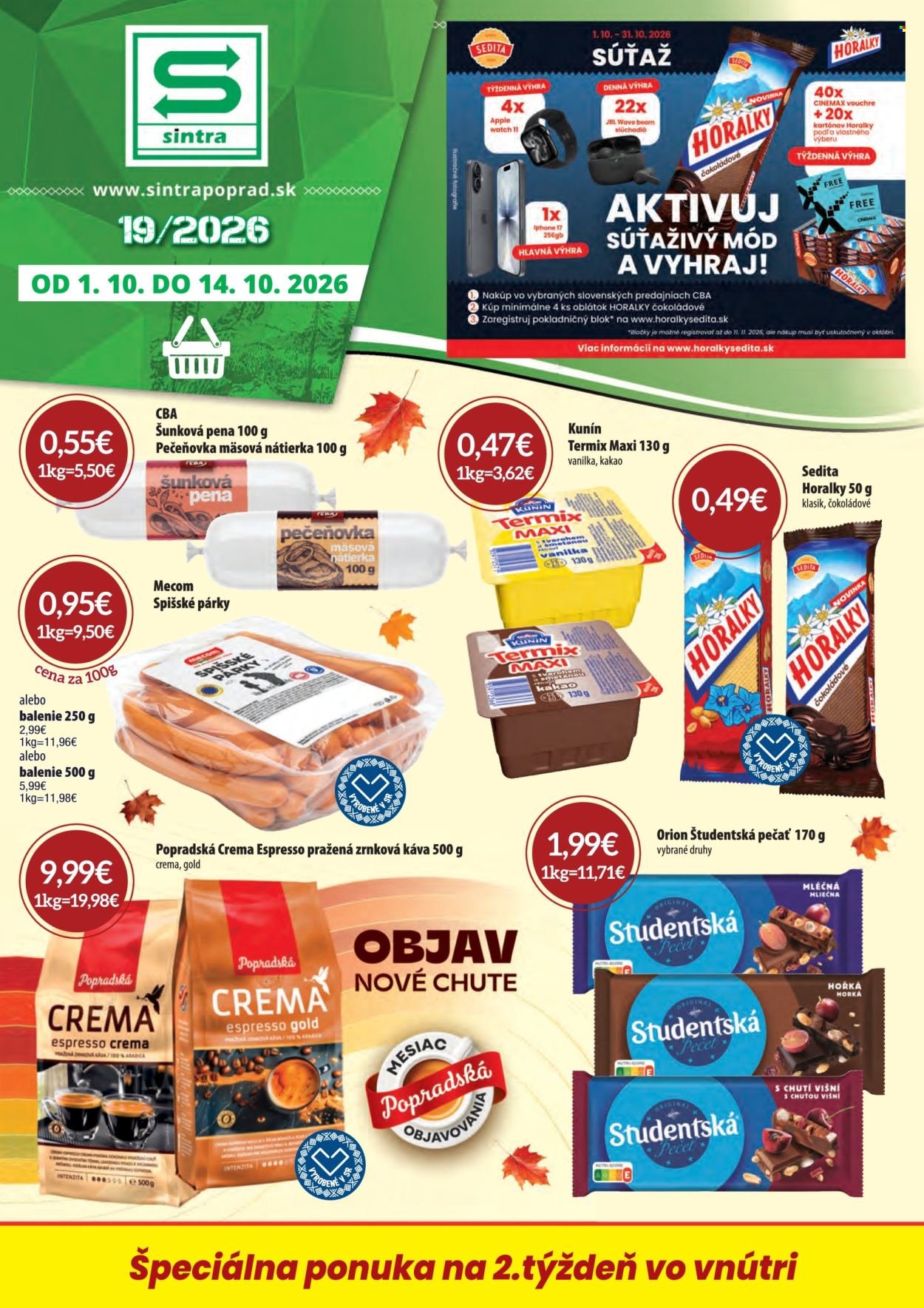 SINTRA leták - Od štvrtka 1.10.2026