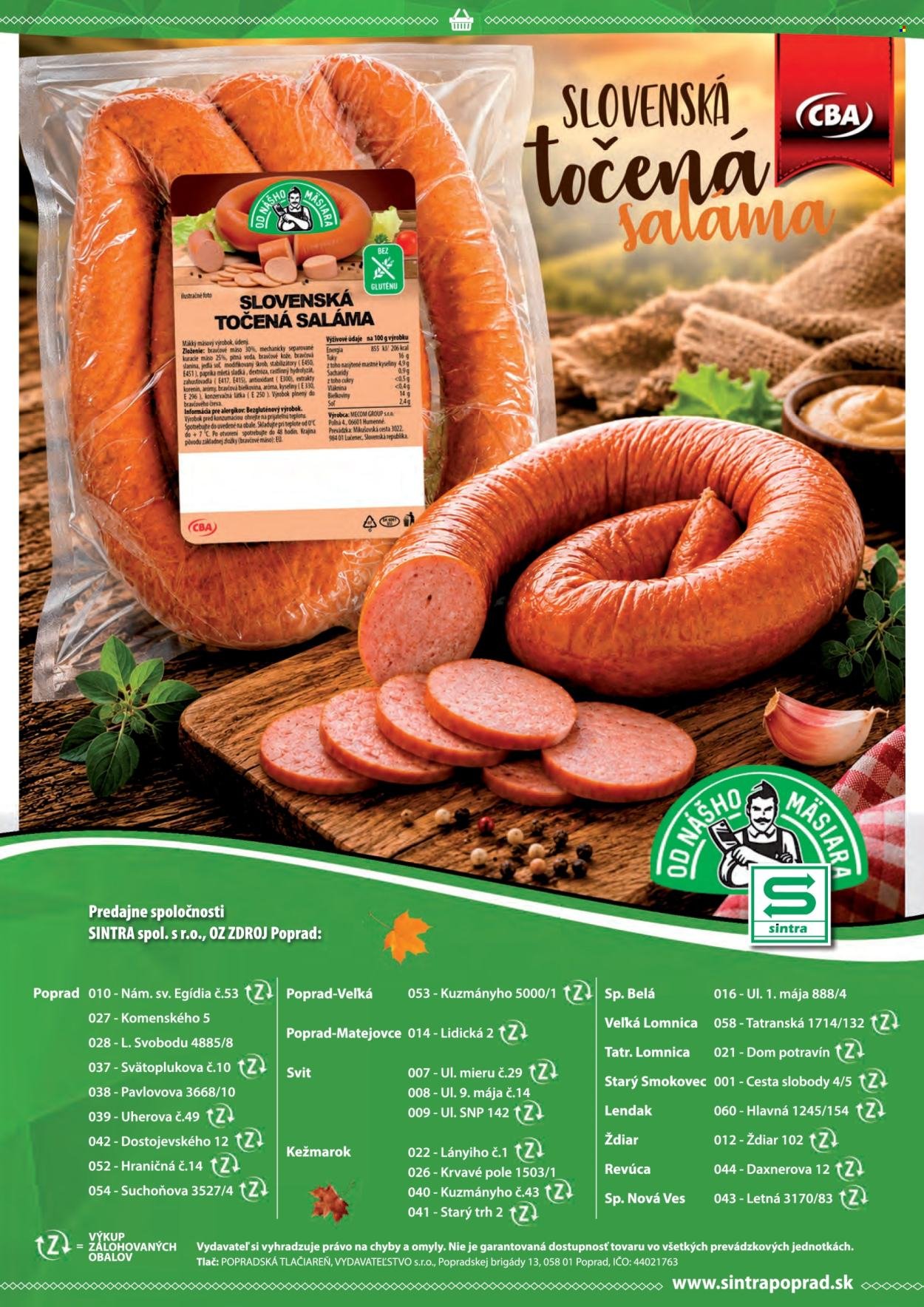 SINTRA leták - Od štvrtka 1.10.2026
