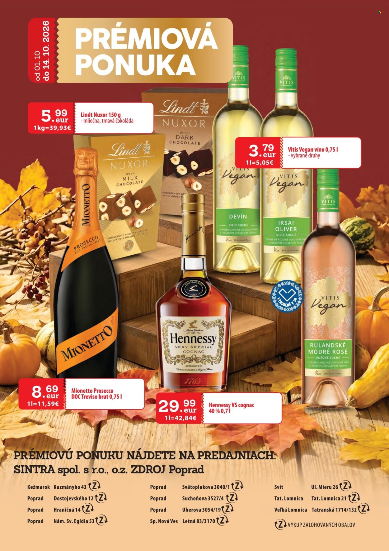 SINTRA leták - Od štvrtka 1.10.2026
