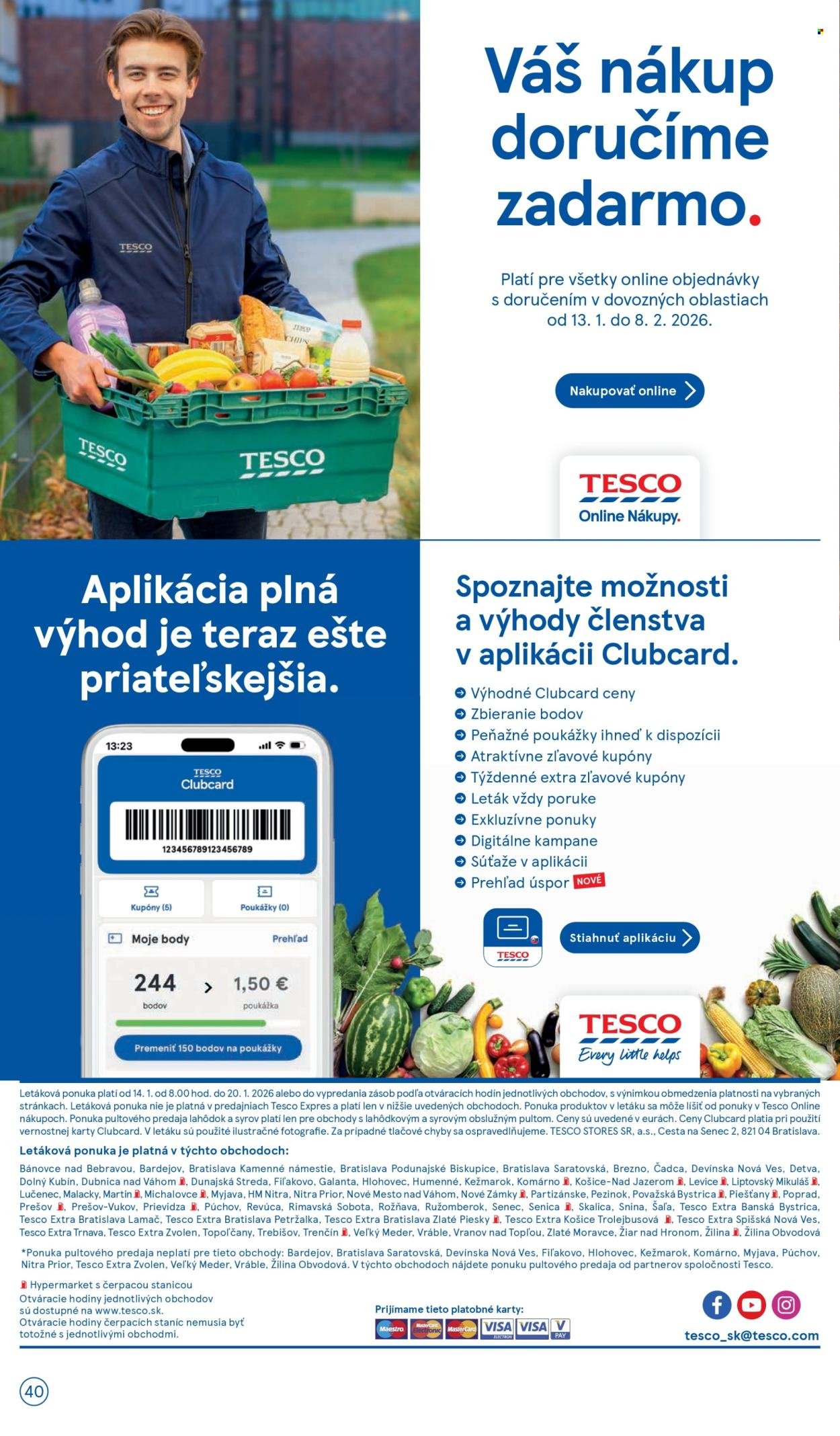 TESCO leták - Od stredy 14.1.2026 (2026-01-14 - 2026-01-20) | 40