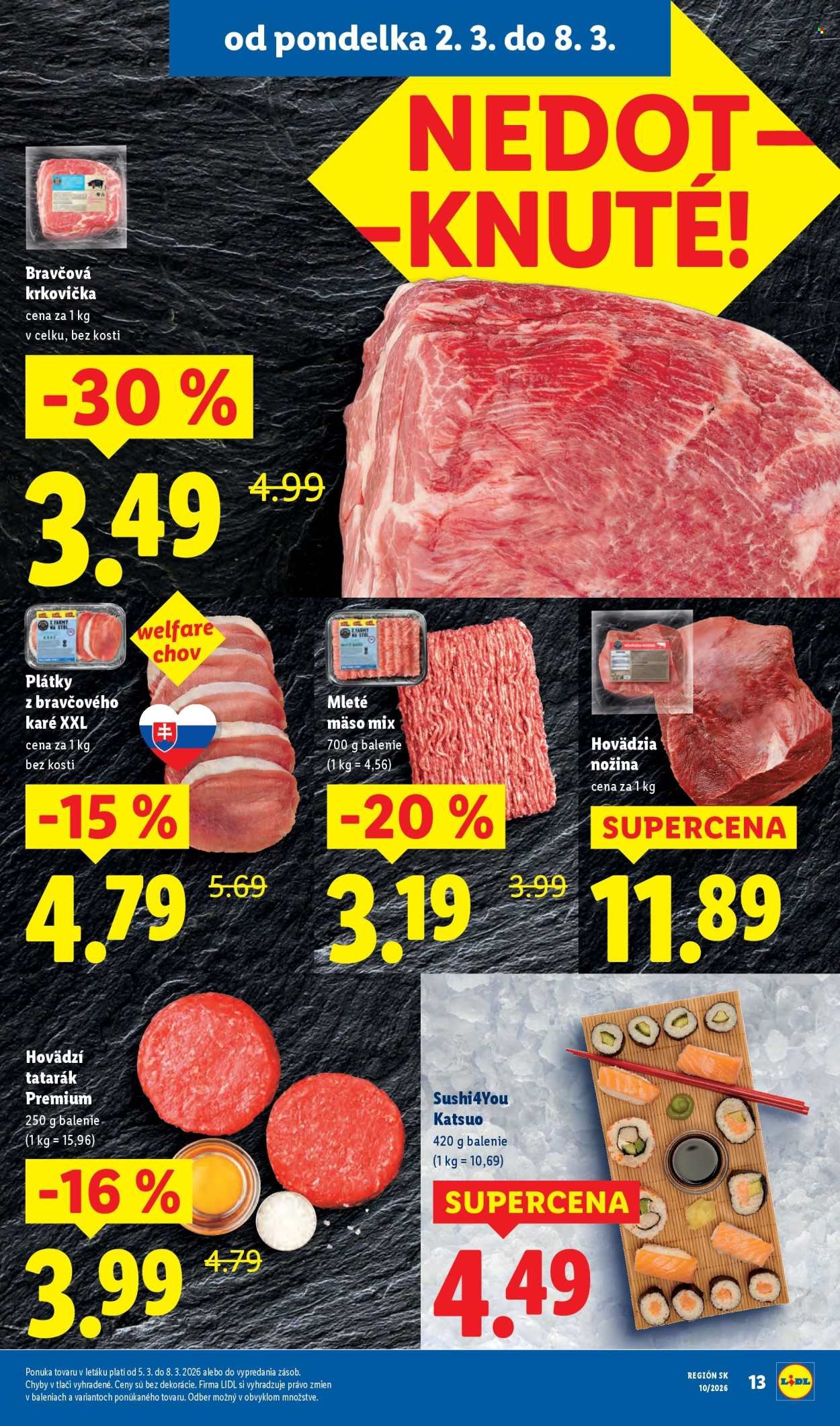 LIDL leták - Od pondelka 2.3.2026 (2026-03-02 - 2026-03-08) | 13