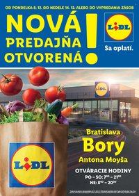 LIDL leták - Nová predajňa v Boroch (2025-12-08 - 2025-12-14)