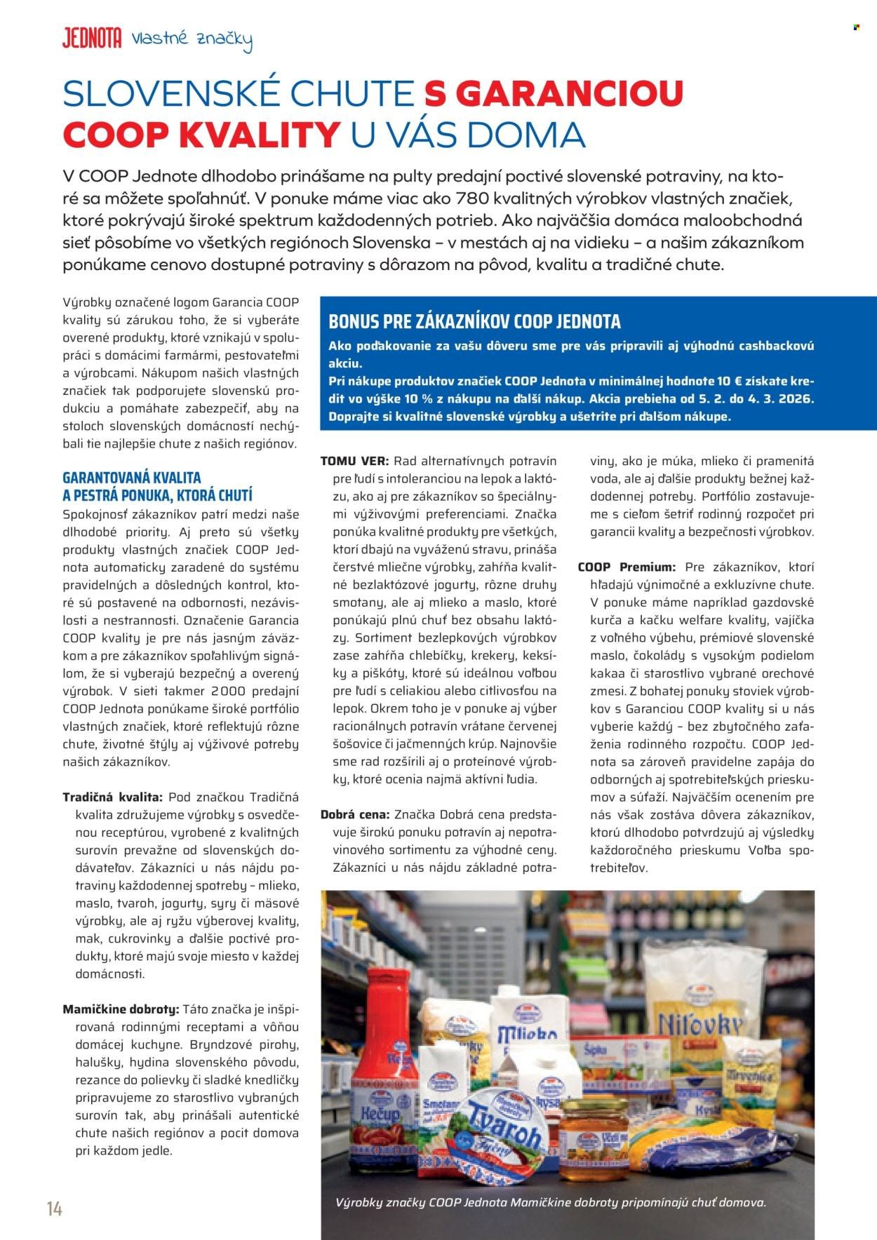 COOP JEDNOTA leták - Od nedele 1.2.2026 (2026-02-01 - 2026-02-28) | 14